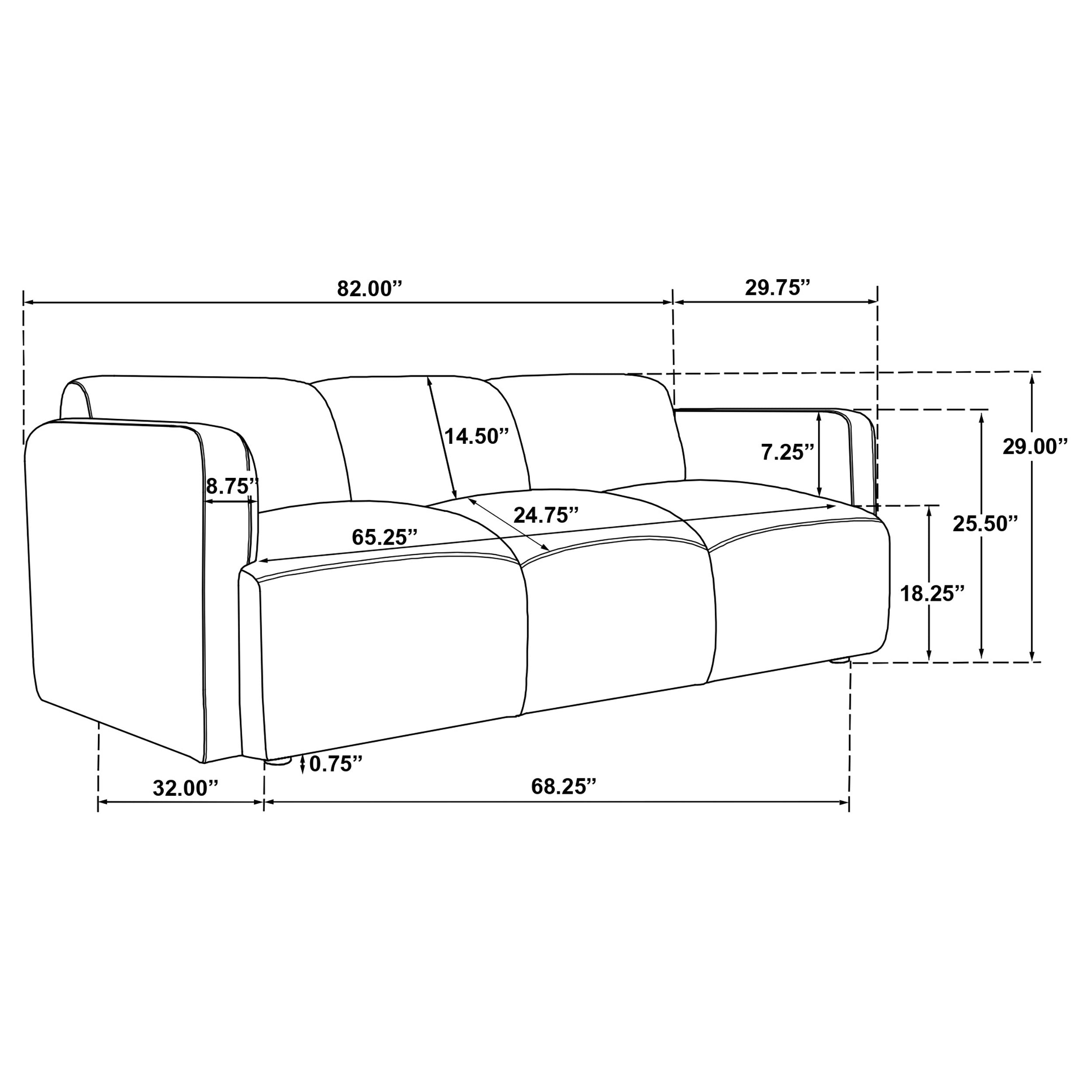 Dorset Fabric Upholstered Round Track Arm Sofa White-