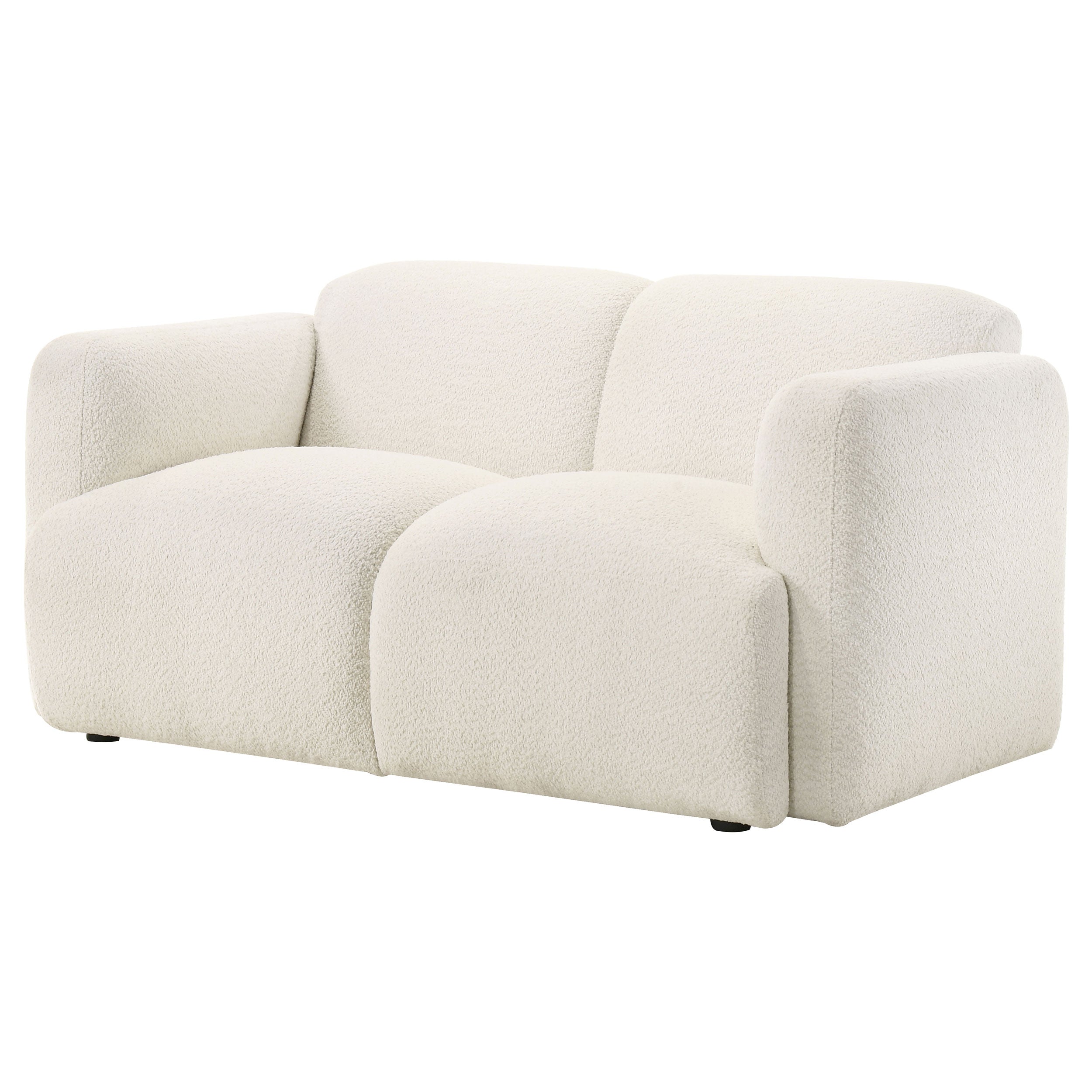 Dorset Fabric Upholstered Round Track Arm Loveseat White-