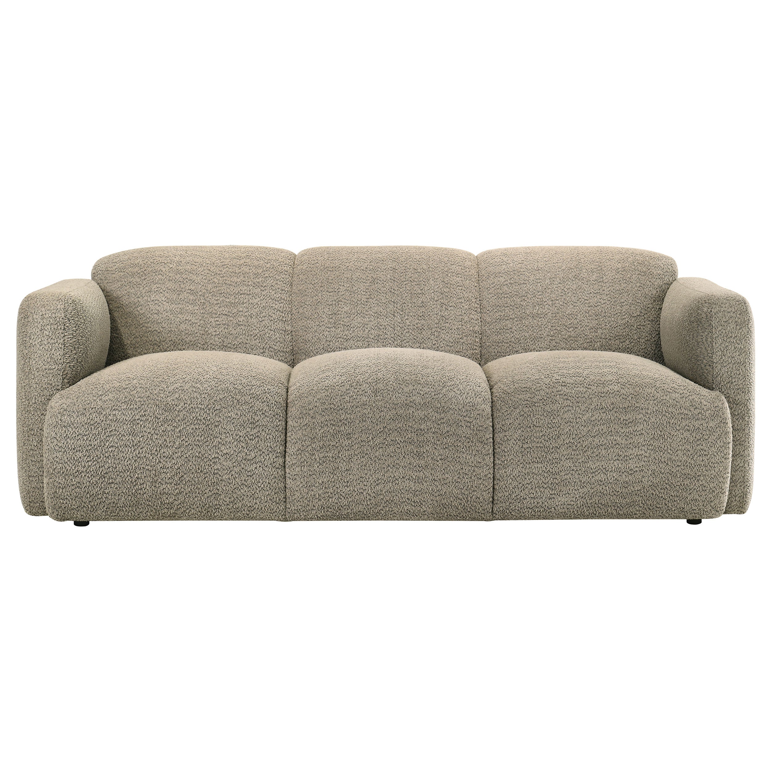 Dorset Fabric Upholstered Round Track Arm Sofa Brown-