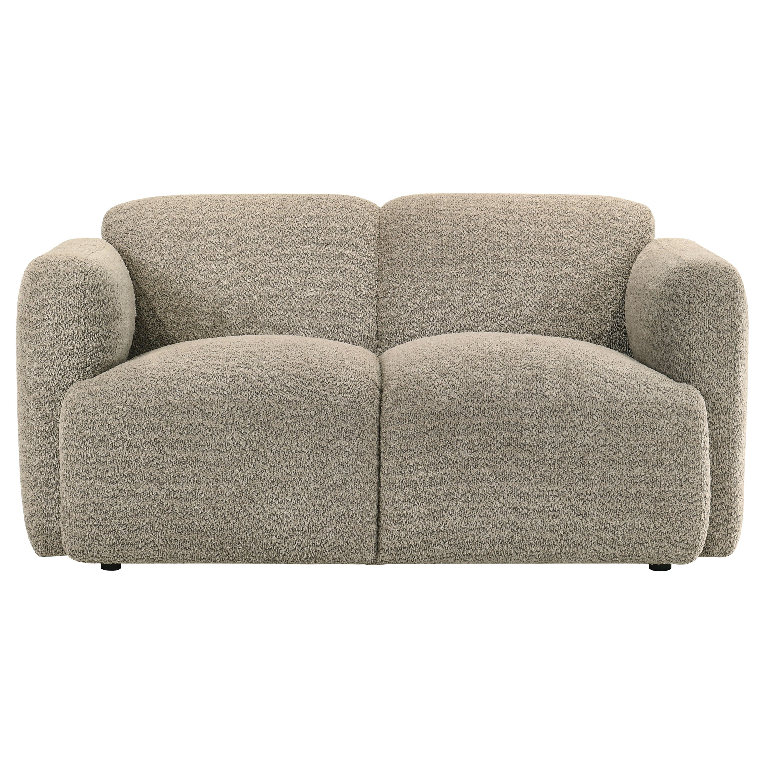 Dorset Fabric Upholstered Round Track Arm Loveseat Brown-