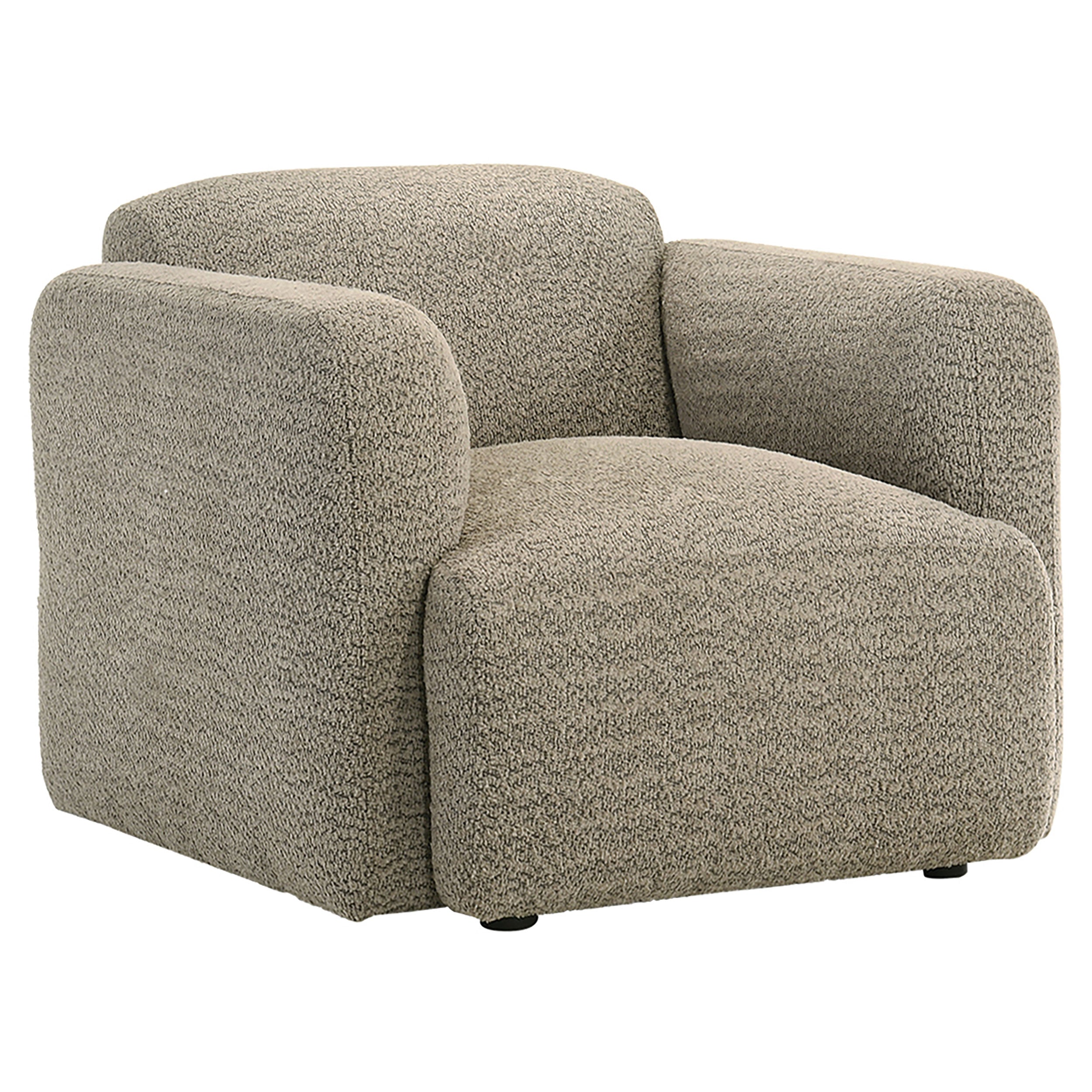 Dorset Fabric Upholstered Round Track Arm Accent Chair Brown-