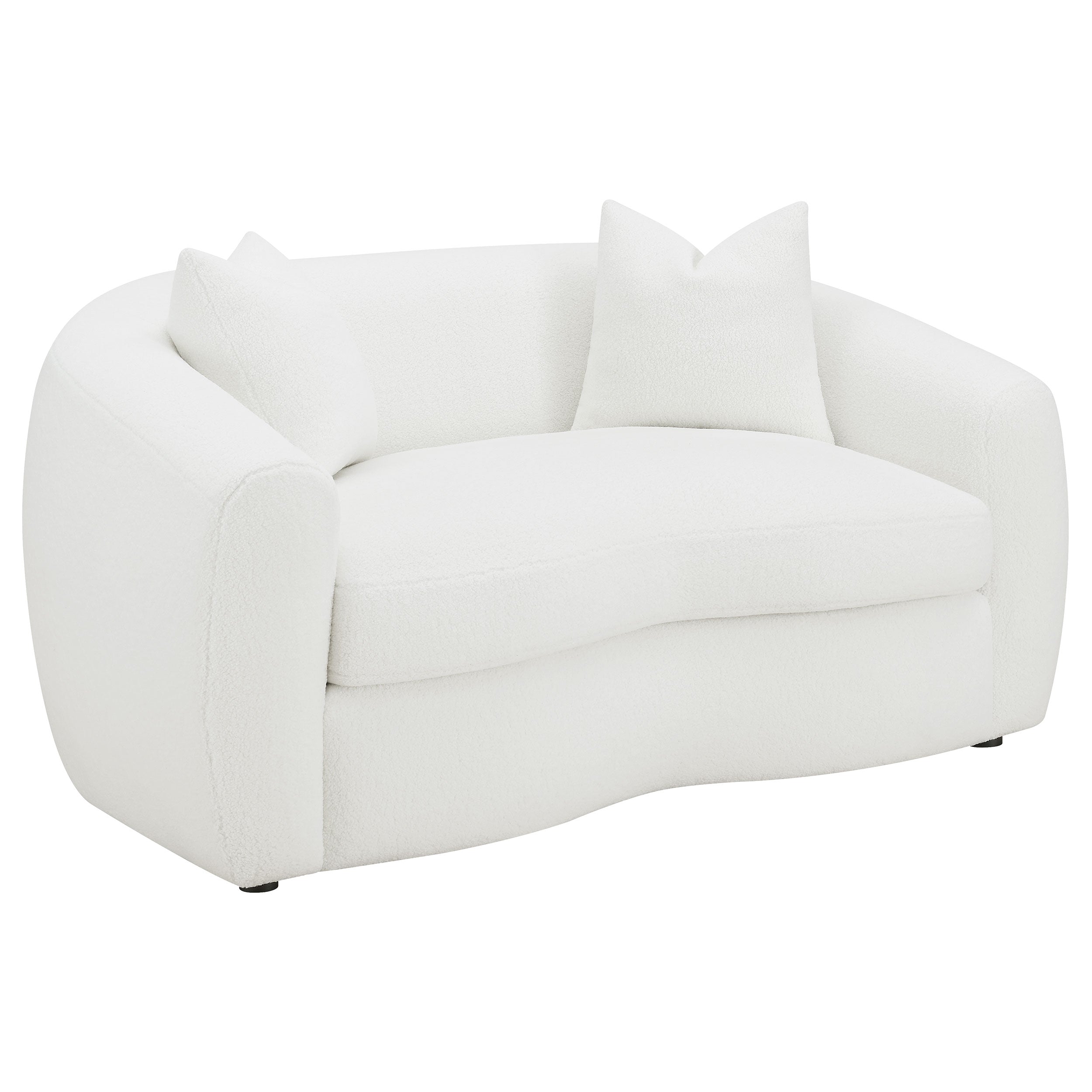 Isabella Faux Sheepskin Upholstered Loveseat Natural-CoasterElevations
