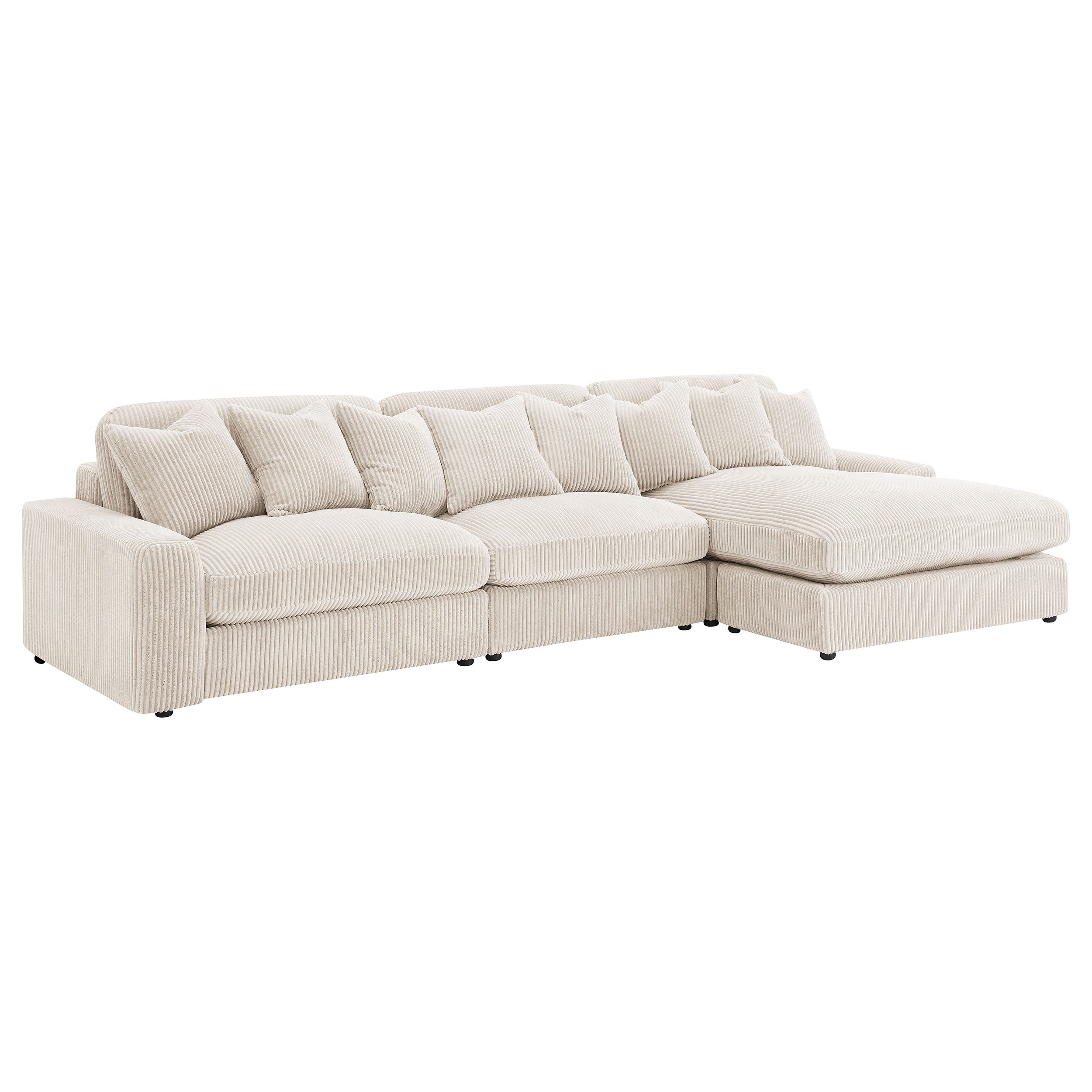 Blaine Upholstered Reversible Chaise Sectional Sofa Sand-
