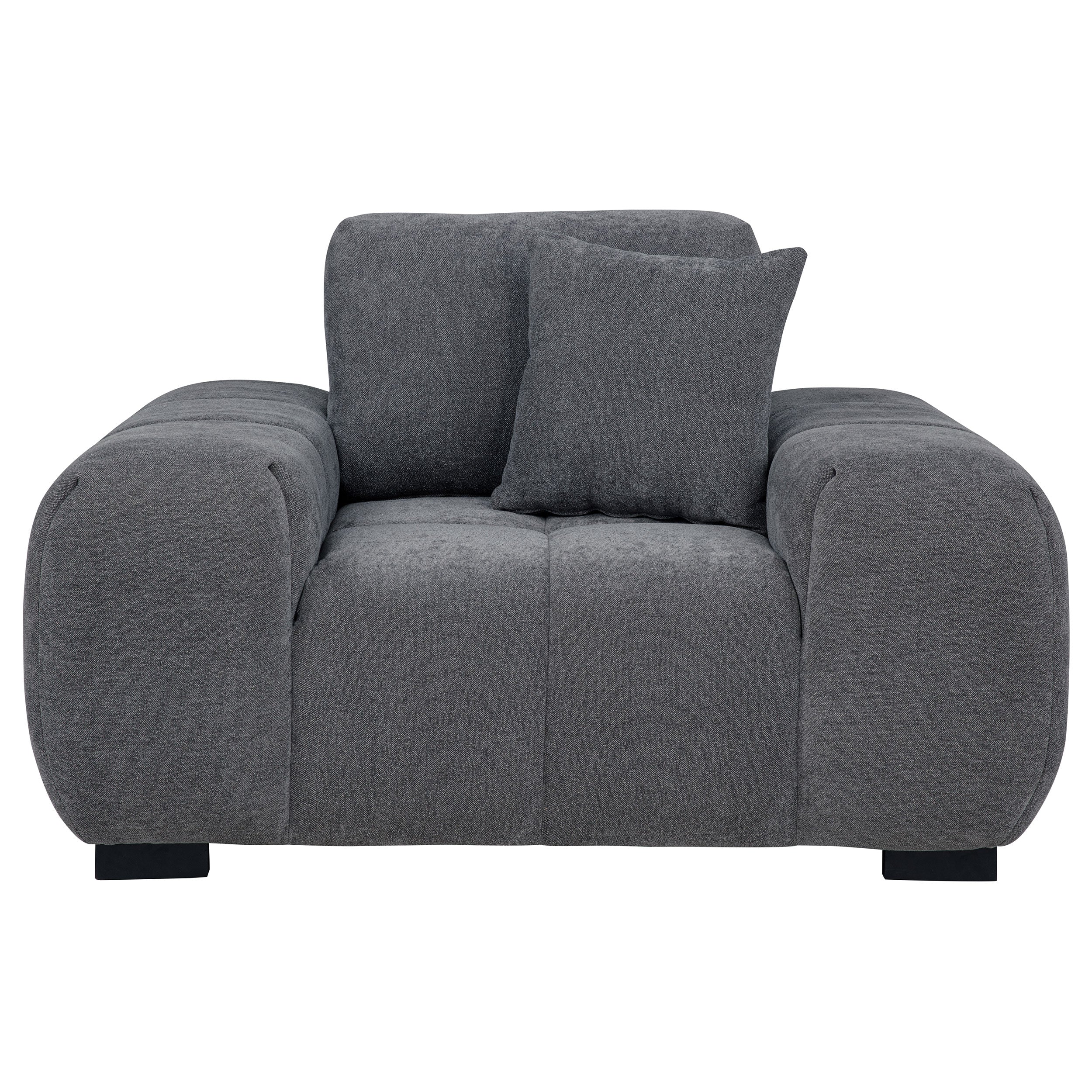 Octavia Upholstered Track Arm Accent Chair Charcoal Grey-