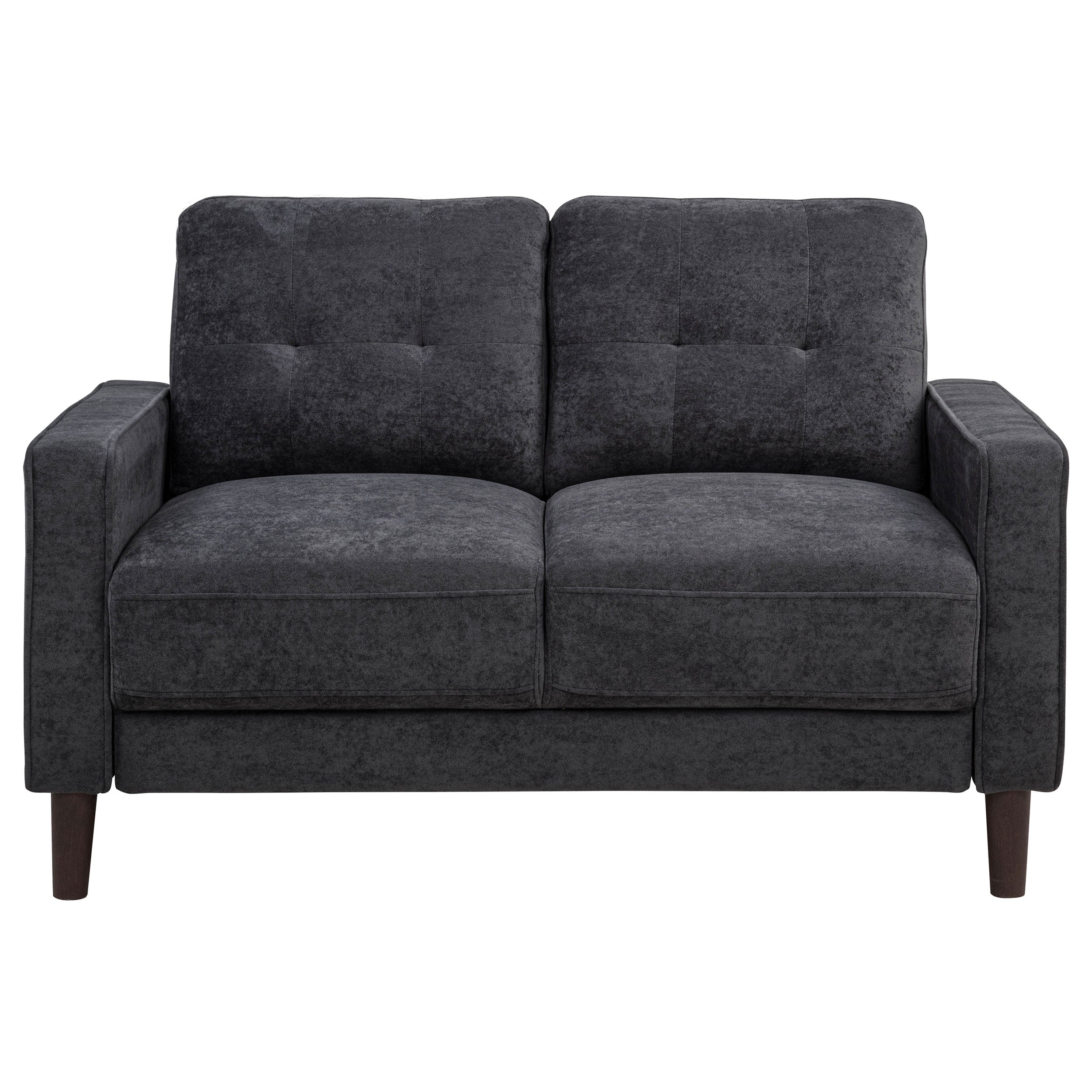 Bowen II Fabric Upholstered Track Arm Loveseat Steel Grey-