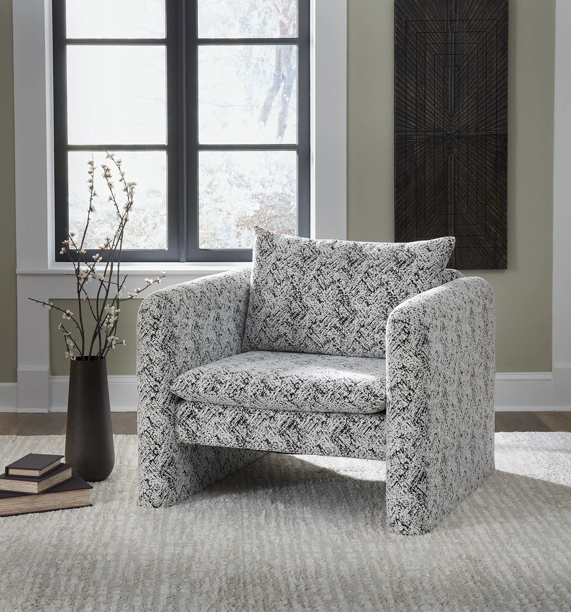 Kenbell - Accent Chair - Black / White - Best Buy Furniture