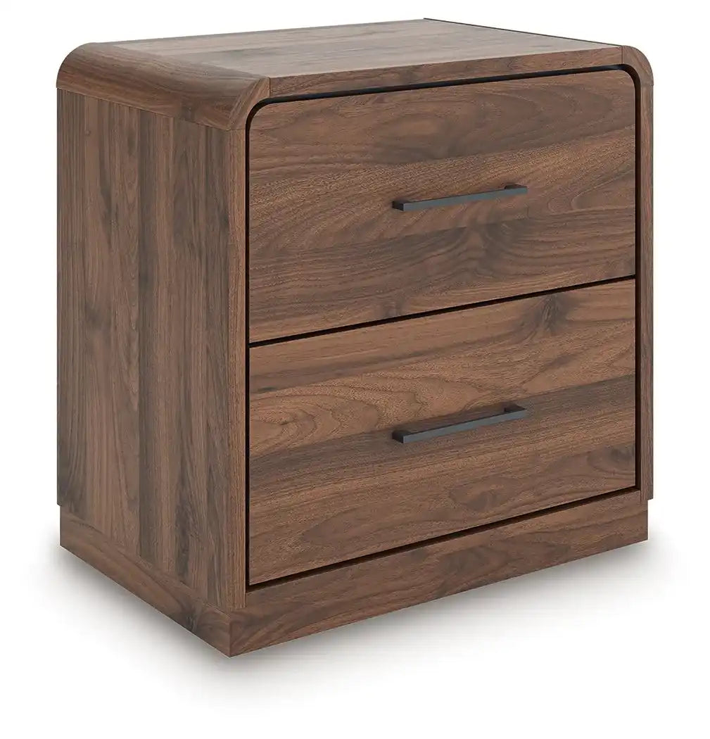 Fortlorn - Two Drawer Night Stand - Walnut Brown - Best Buy Furniture