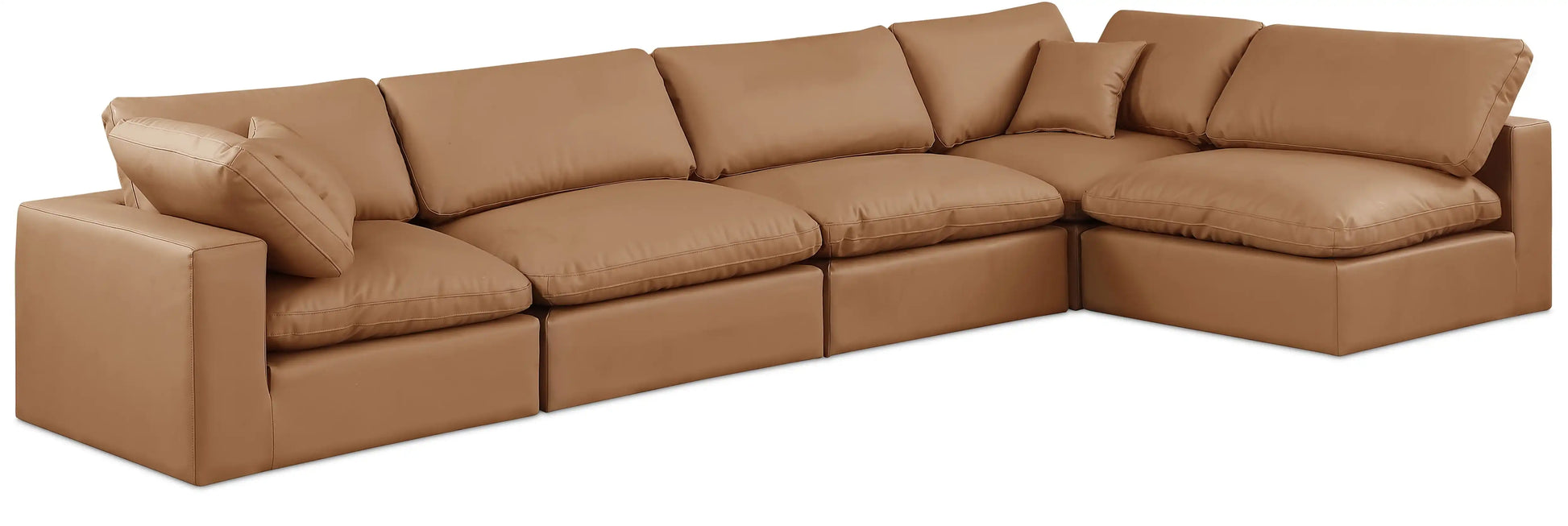 Comfy - 5 Piece Faux Leather Modular Sectional - Best Buy Furniture