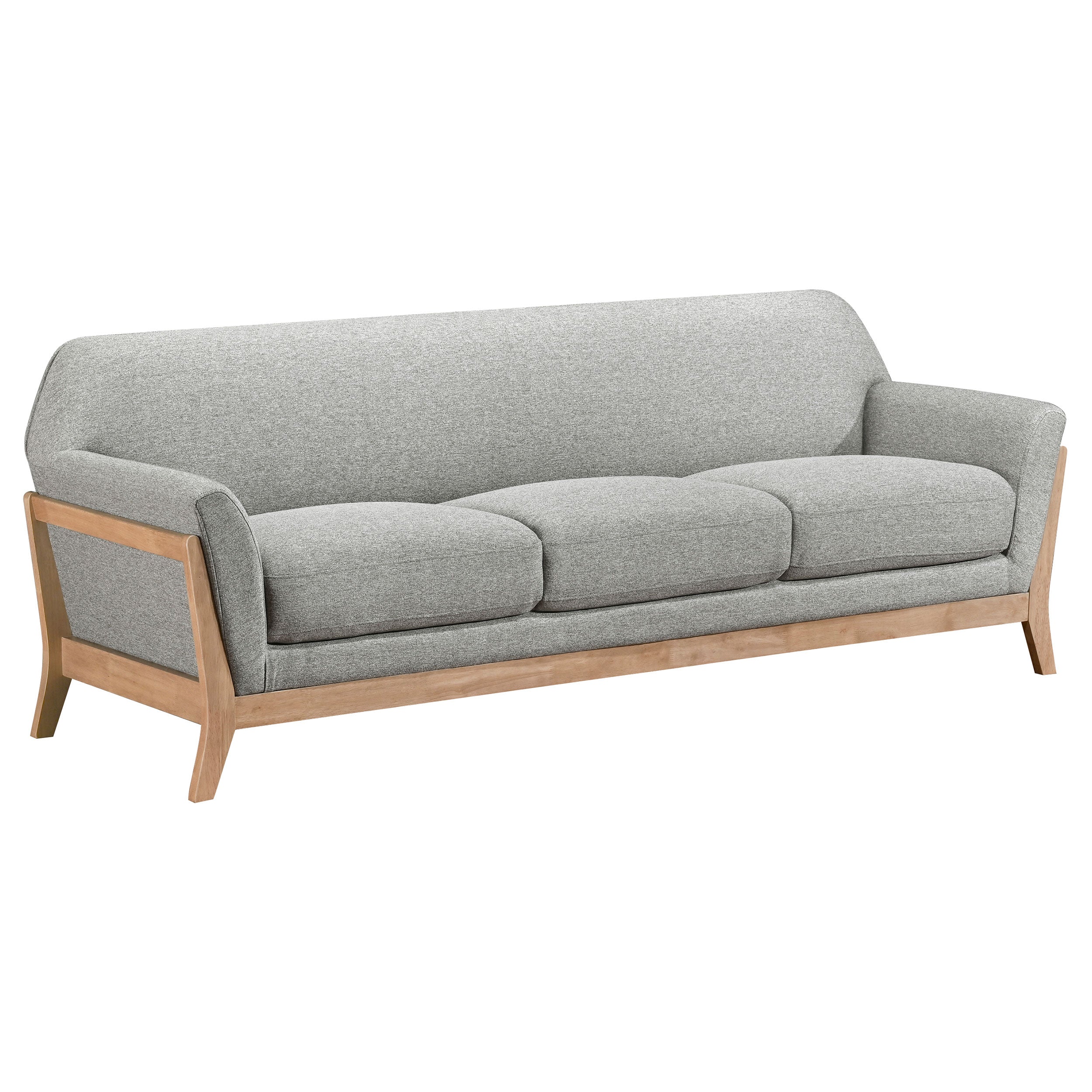 Vaughn Fabric Upholstered Flared Arm Sofa Grey-