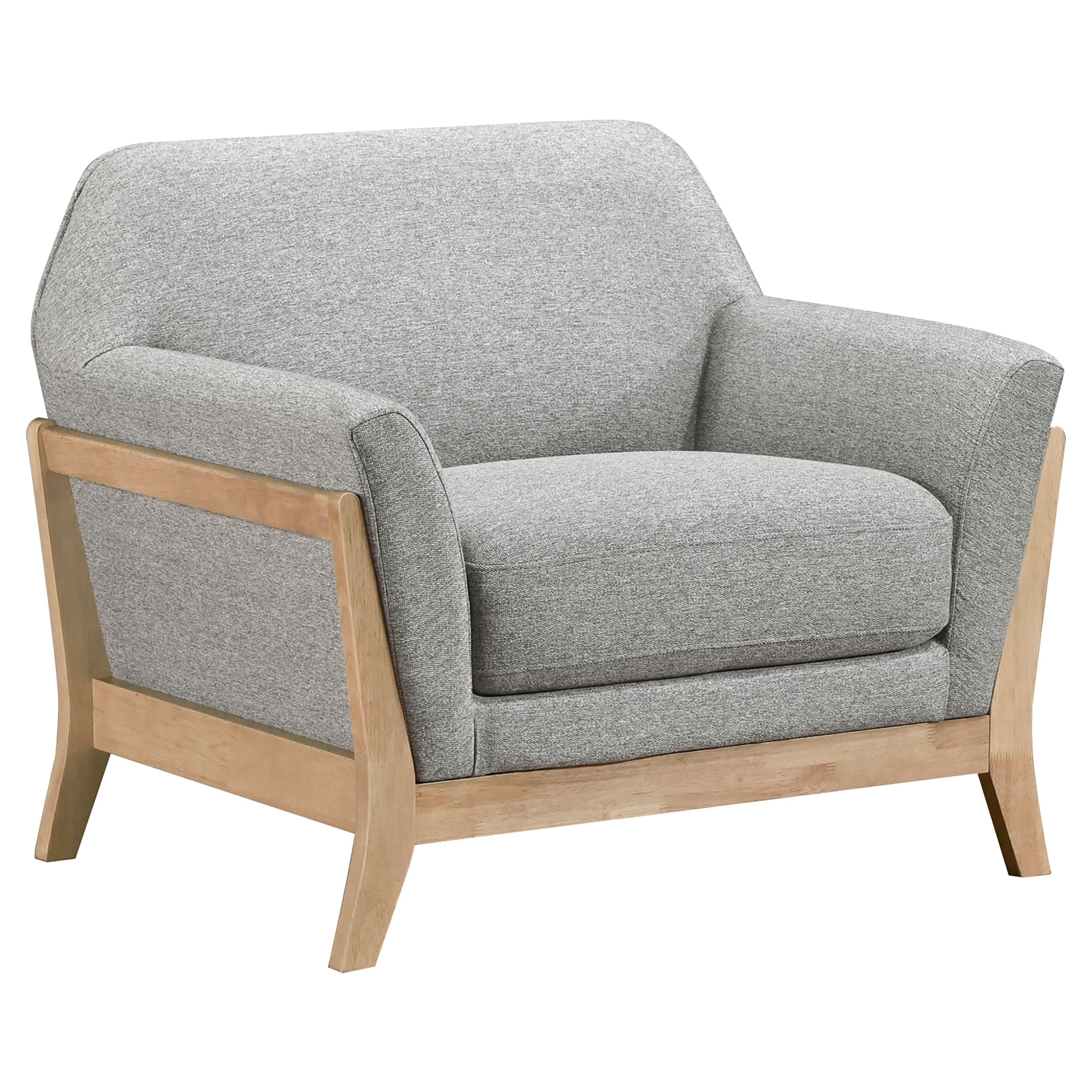 Vaughn Fabric Upholstered Flared Arm Accent Chair Grey-