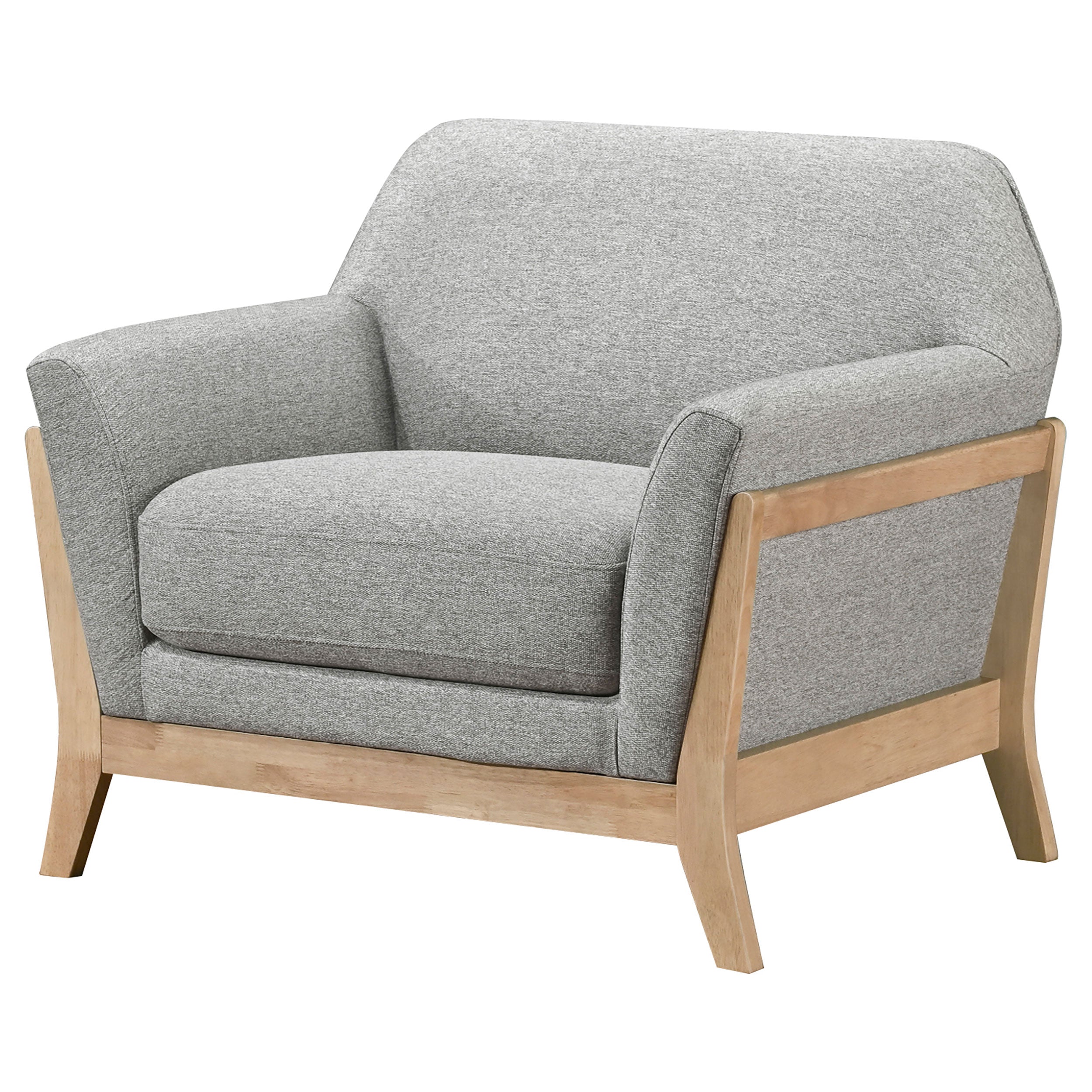 Vaughn Fabric Upholstered Flared Arm Accent Chair Grey-