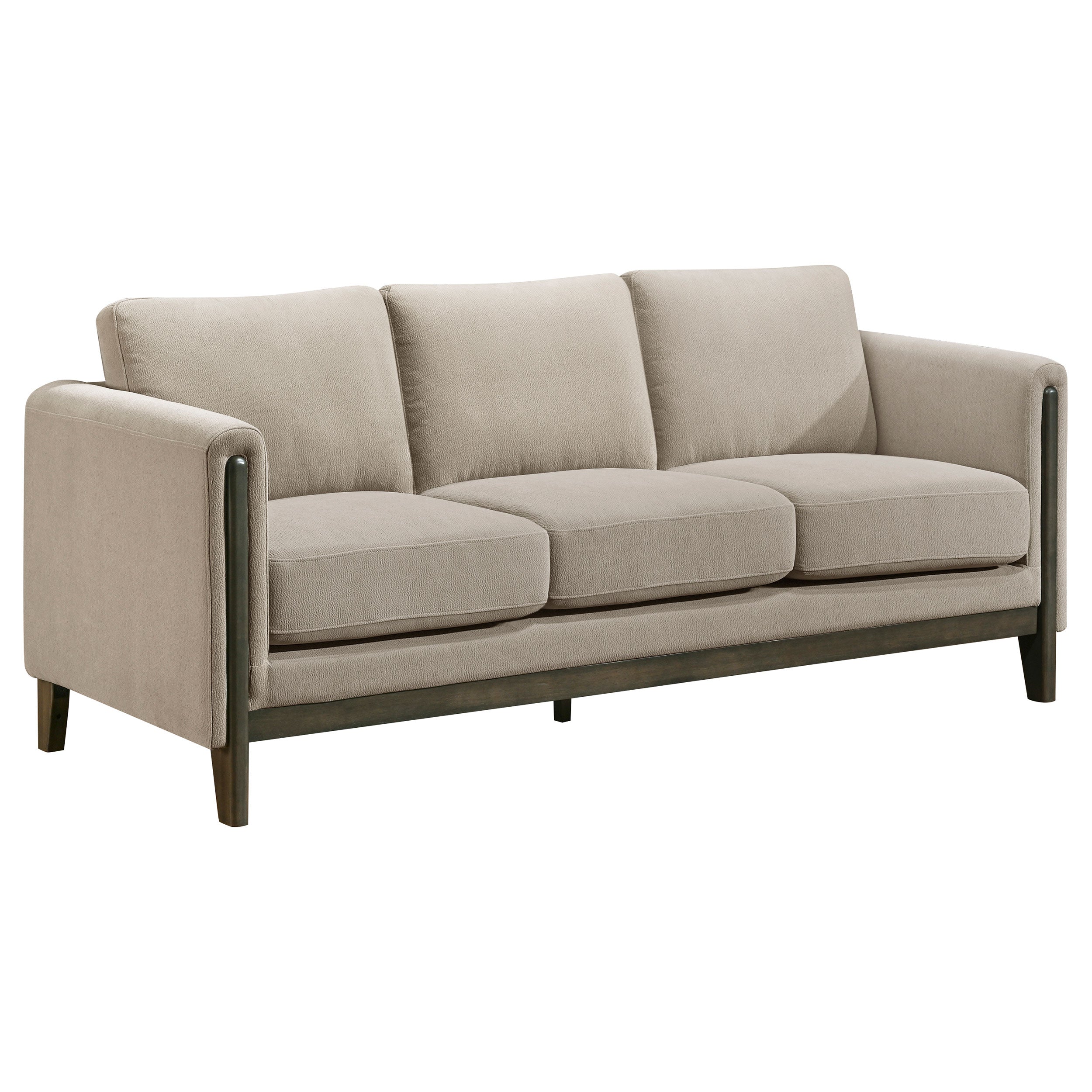 Islington Fabric Upholstered Panel Arm Sofa Taupe-