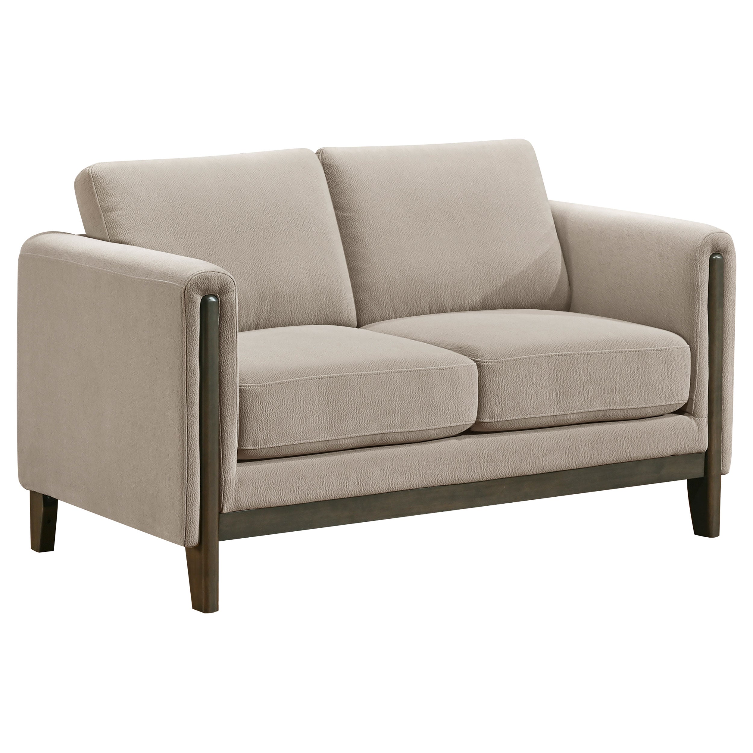 Islington Fabric Upholstered Panel Arm Loveseat Taupe-