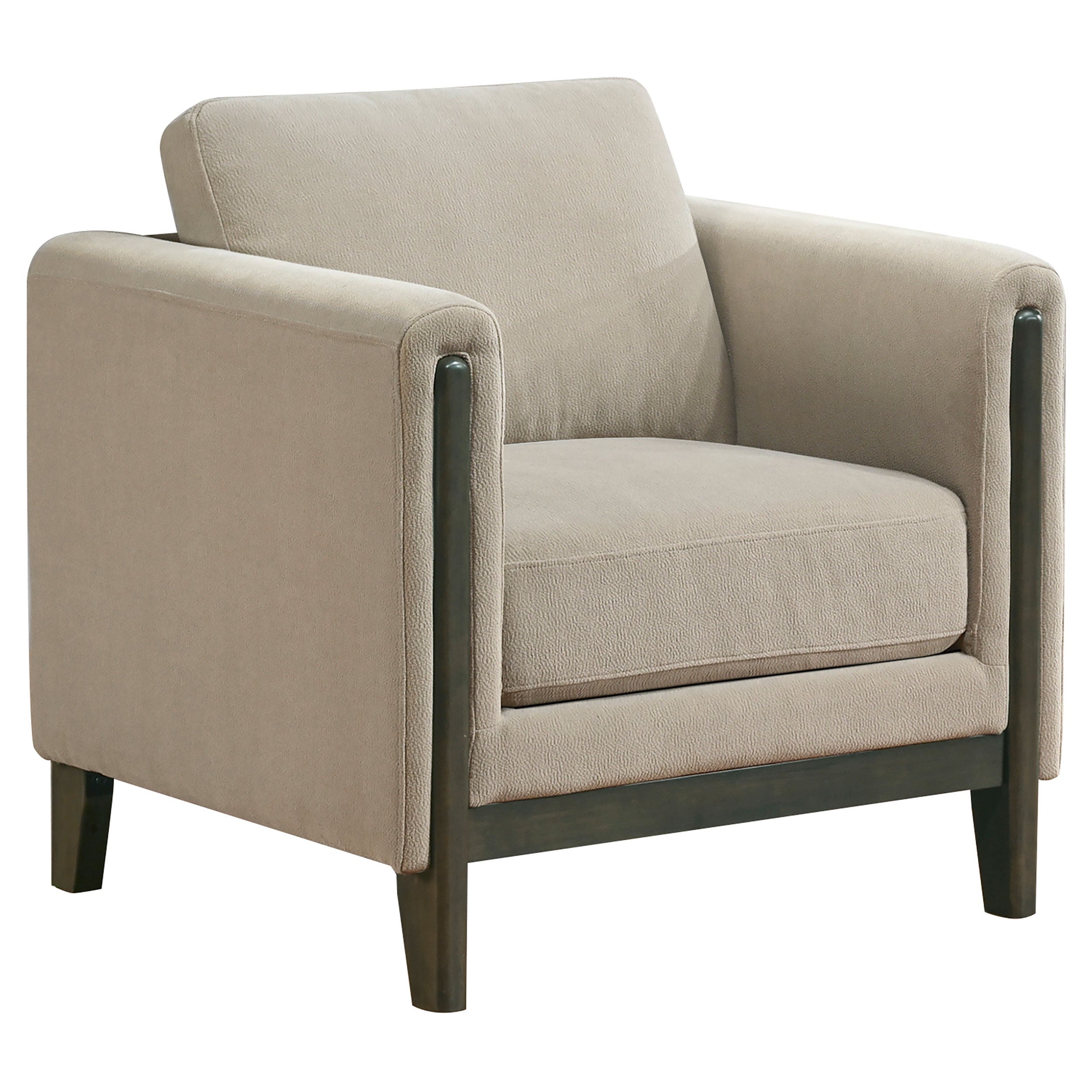 Islington Fabric Upholstered Panel Arm Accent Chair Taupe-