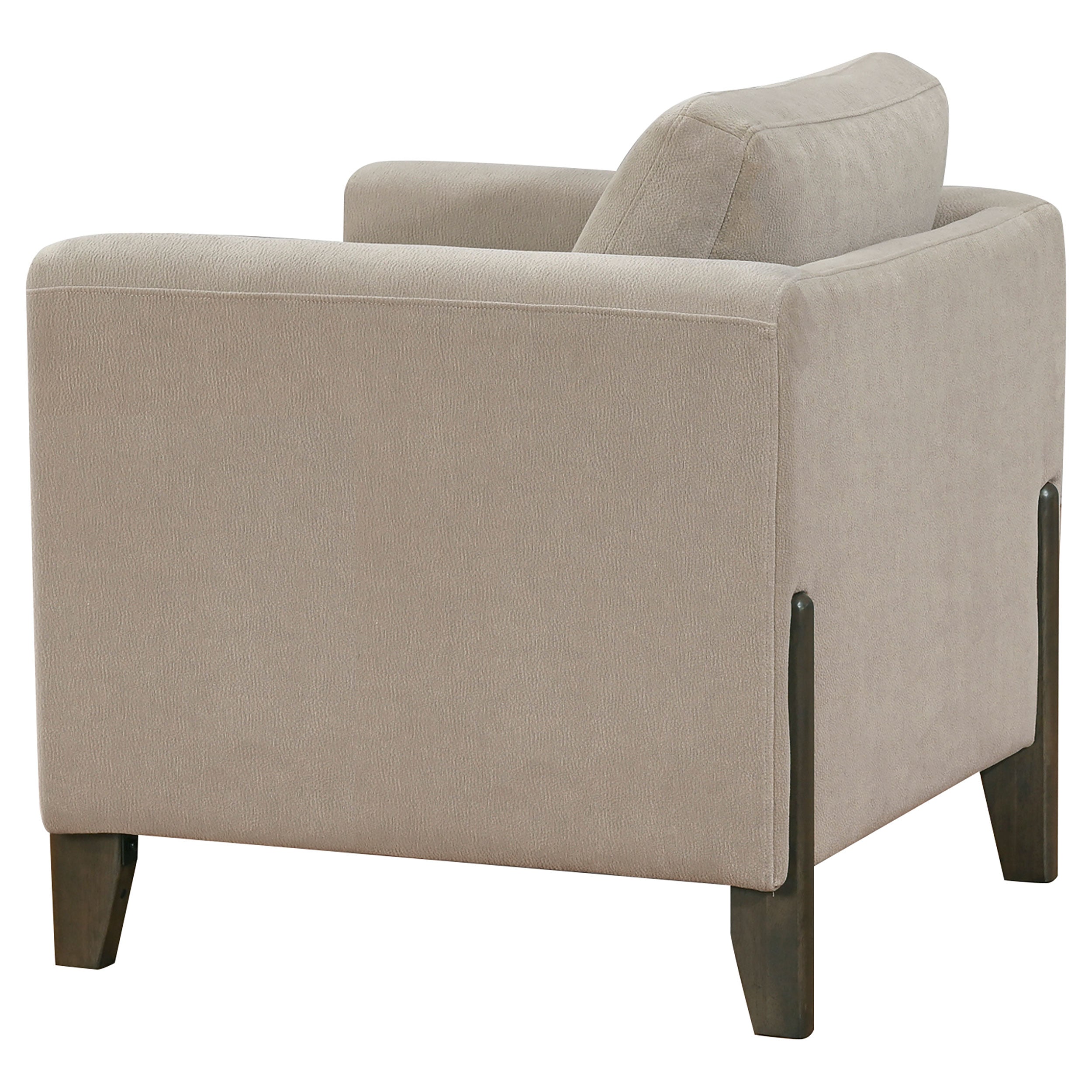 Islington Fabric Upholstered Panel Arm Accent Chair Taupe-