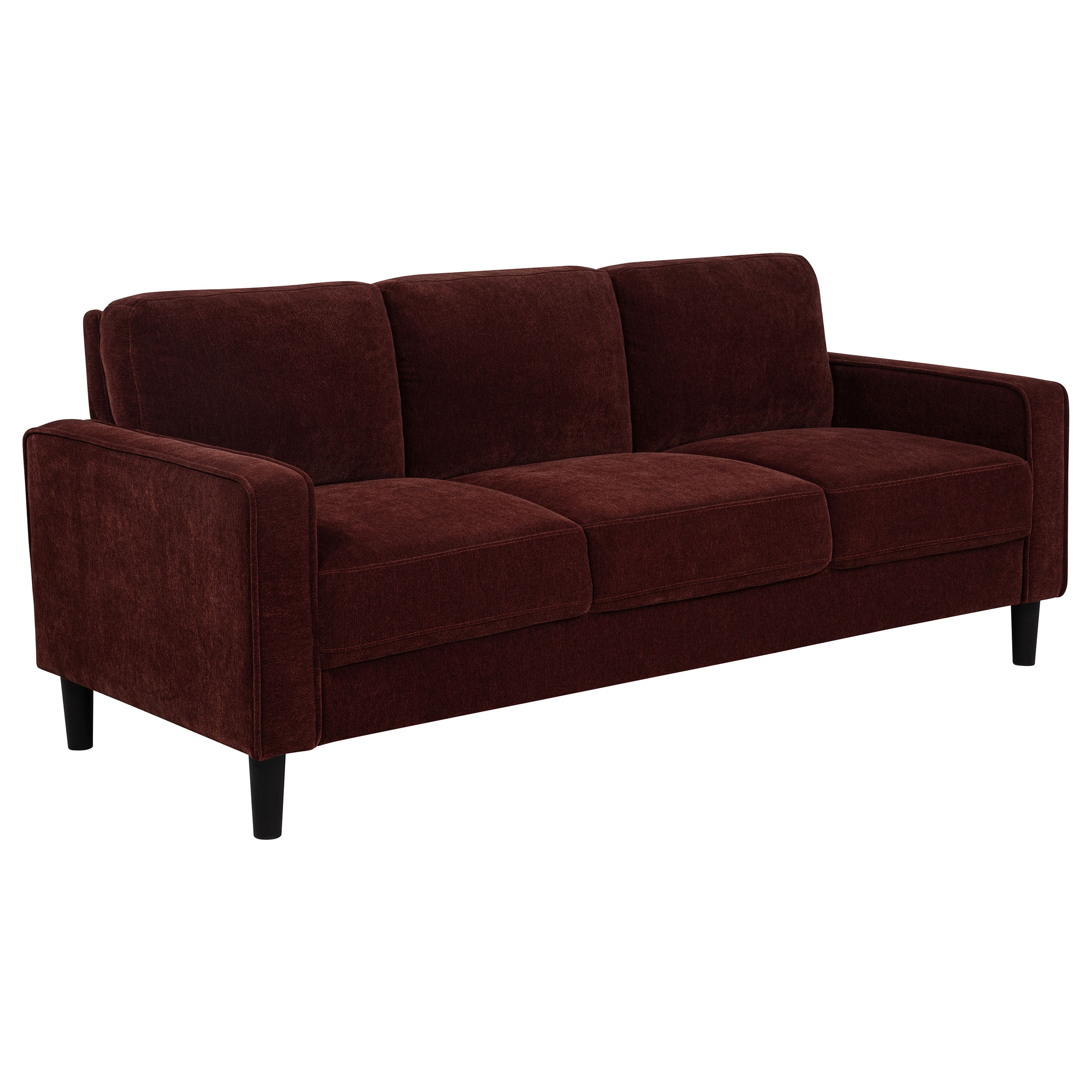 Ruth 77-inch Fabric Upholstered Track Arm Sofa Rust Red-