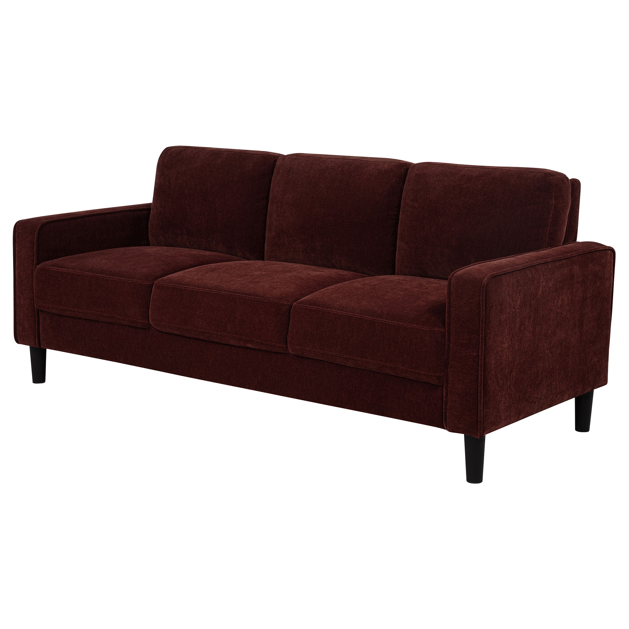 Ruth 77-inch Fabric Upholstered Track Arm Sofa Rust Red-