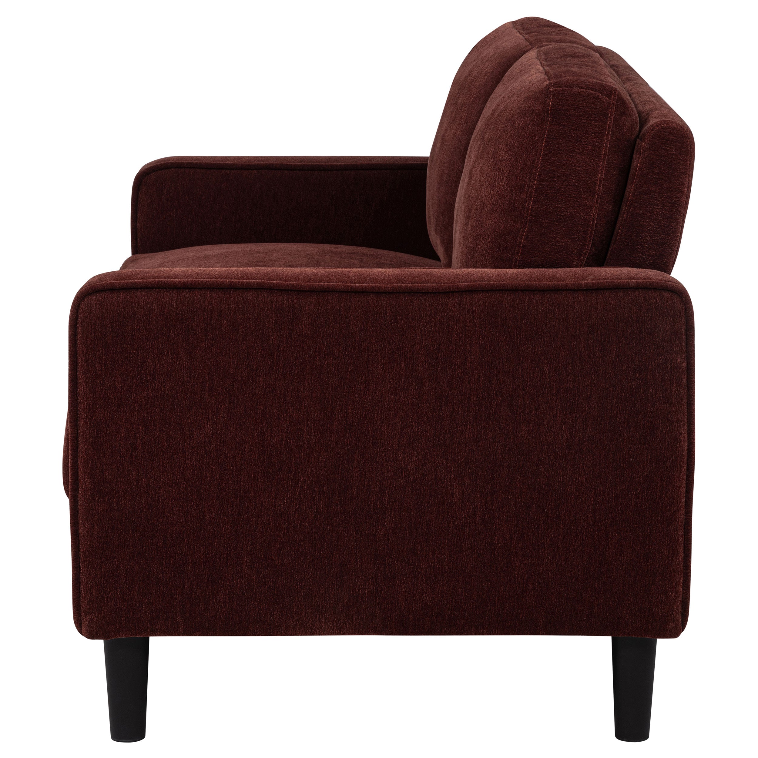 Ruth Fabric Upholstered Track Arm Loveseat Rust Red-