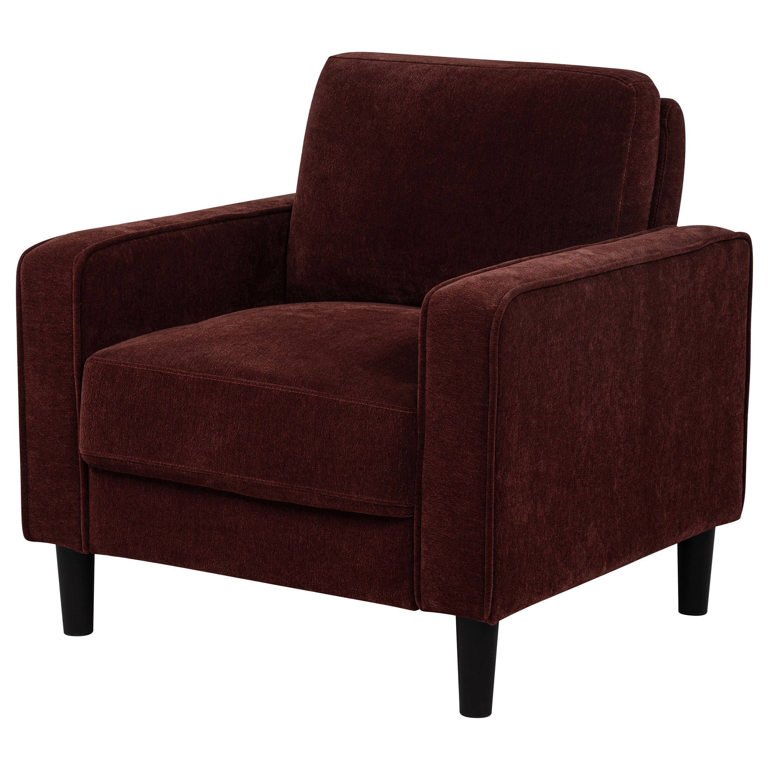 Ruth Fabric Upholstered Track Arm Accent Chair Rust Red-
