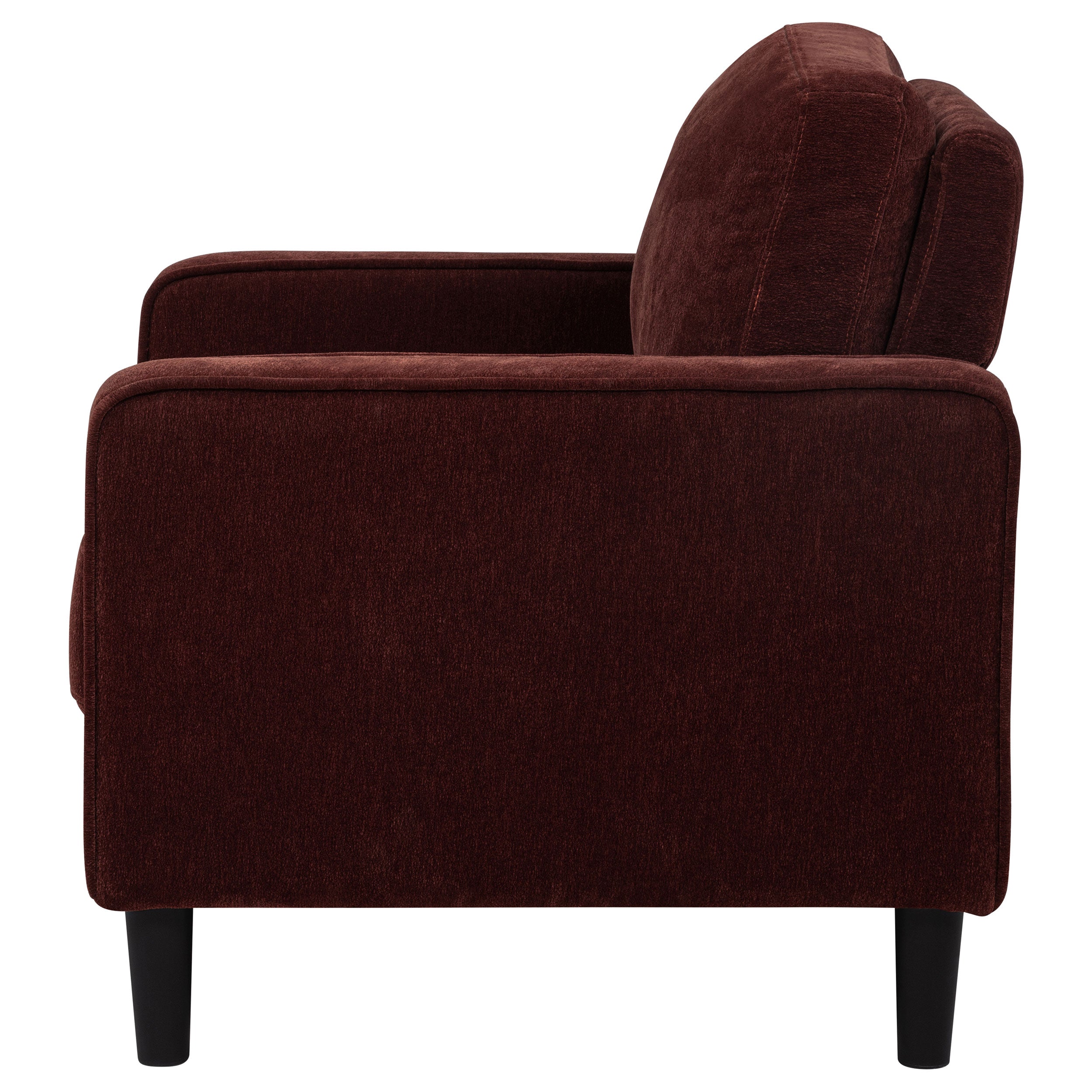 Ruth Fabric Upholstered Track Arm Accent Chair Rust Red-