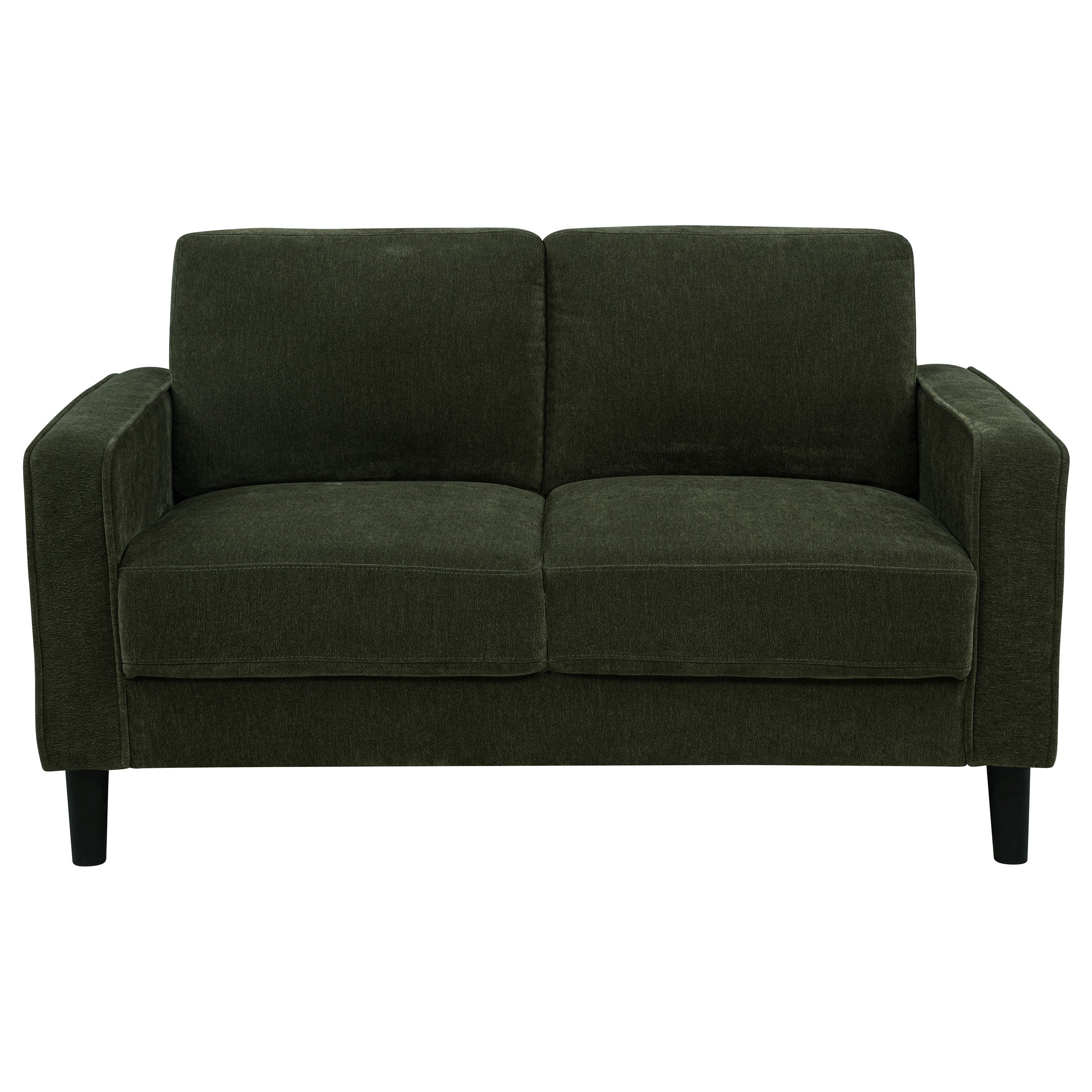 Ruth Fabric Upholstered Track Arm Loveseat Matcha Green-