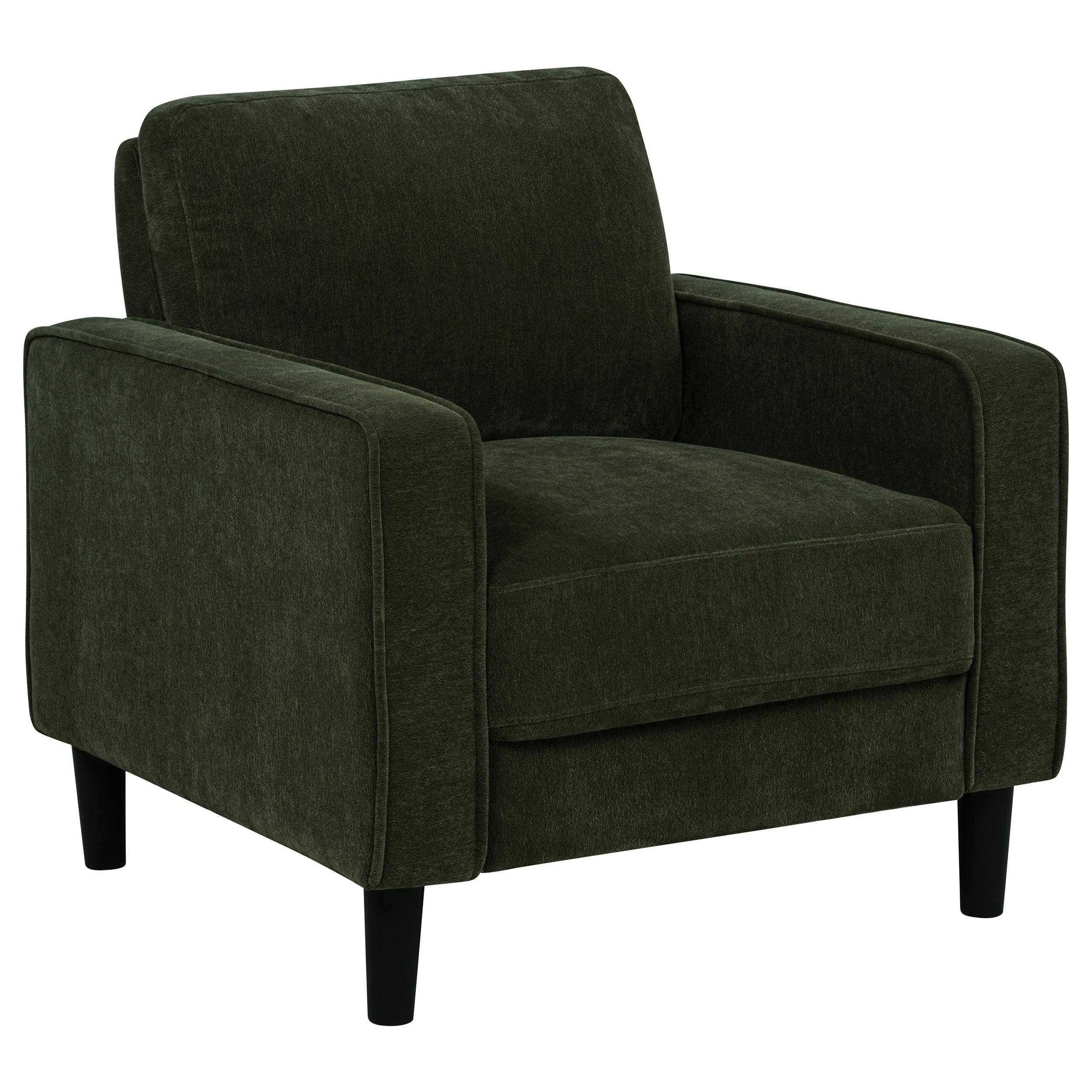 Ruth Fabric Upholstered Track Arm Accent Chair Matcha Green-