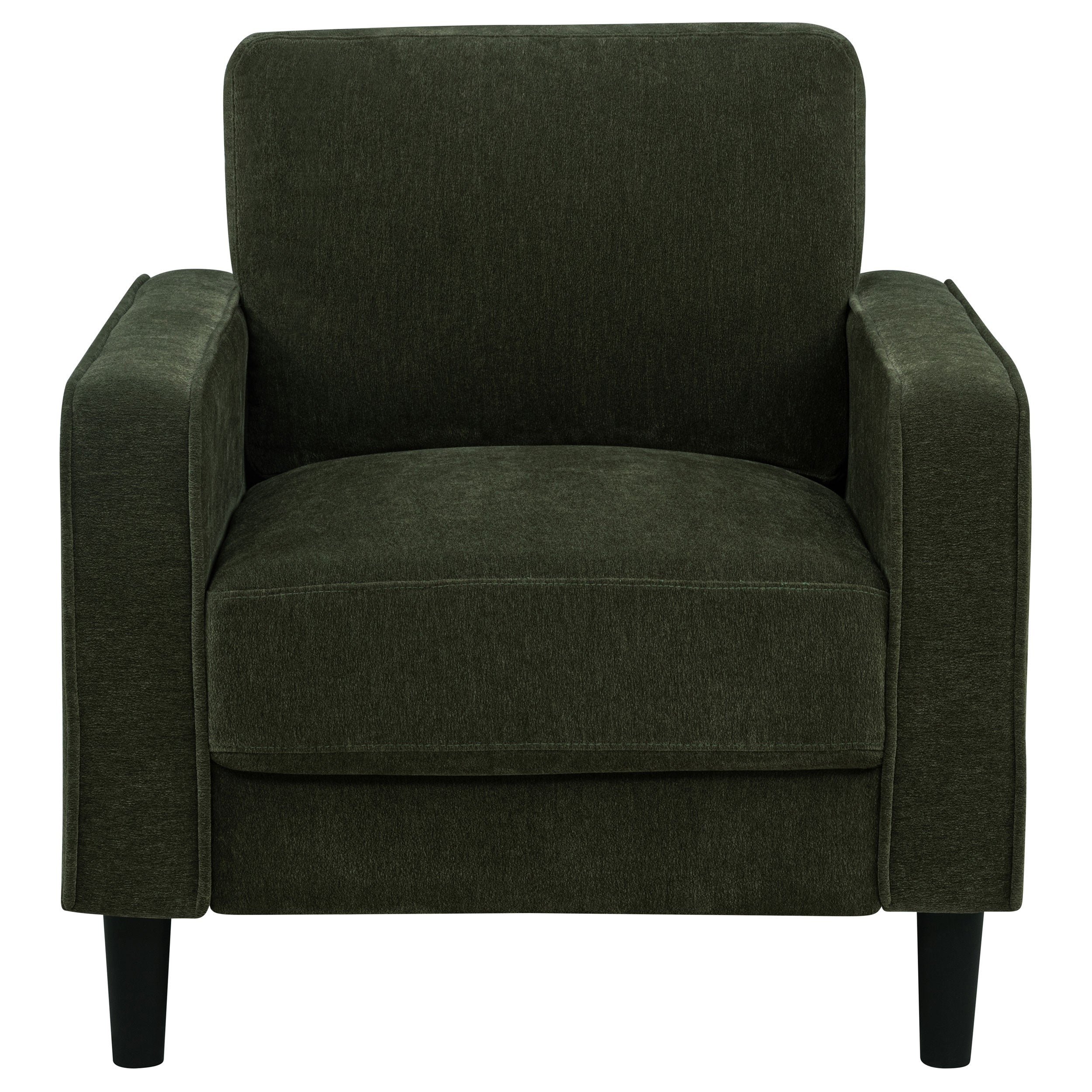 Ruth Fabric Upholstered Track Arm Accent Chair Matcha Green-