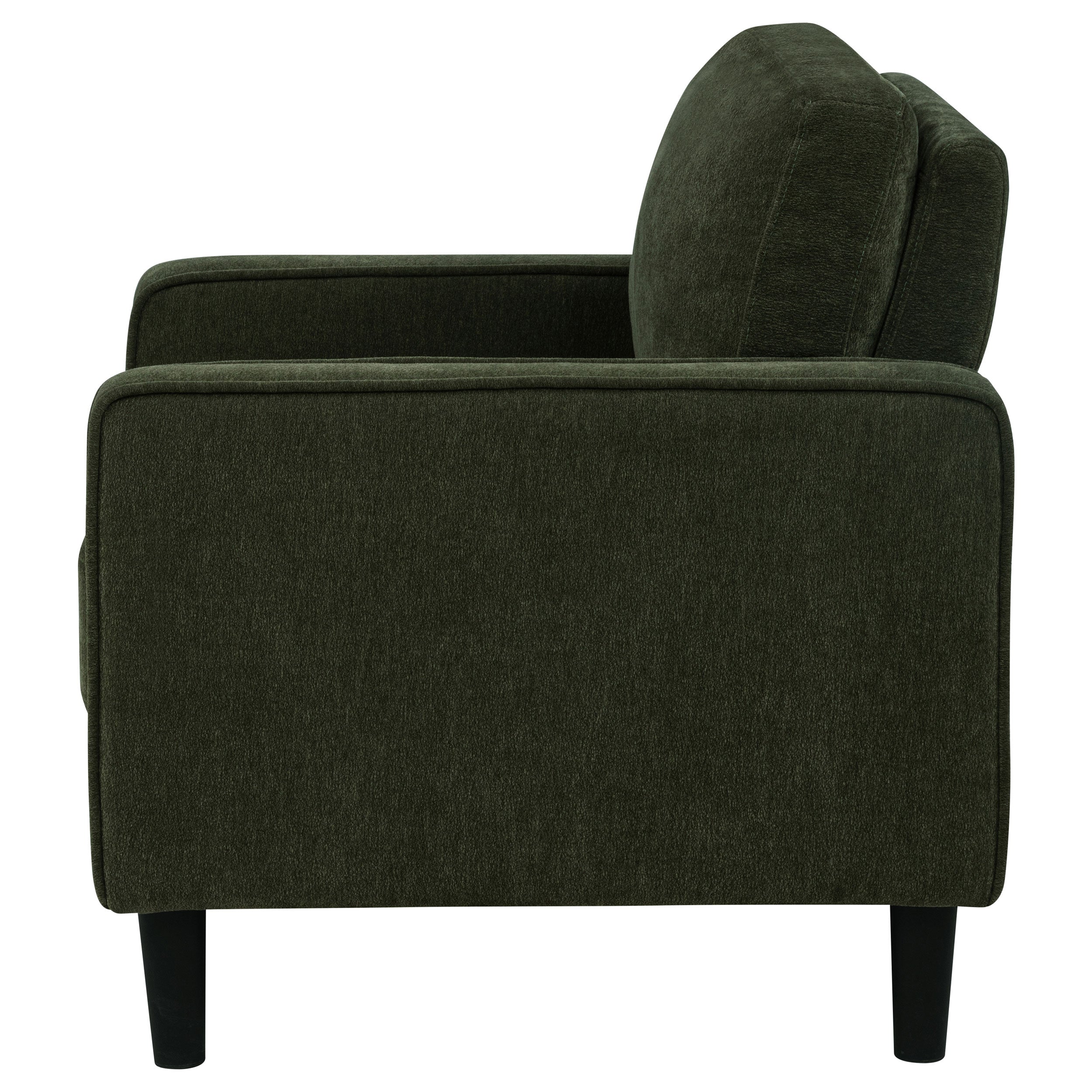 Ruth Fabric Upholstered Track Arm Accent Chair Matcha Green-
