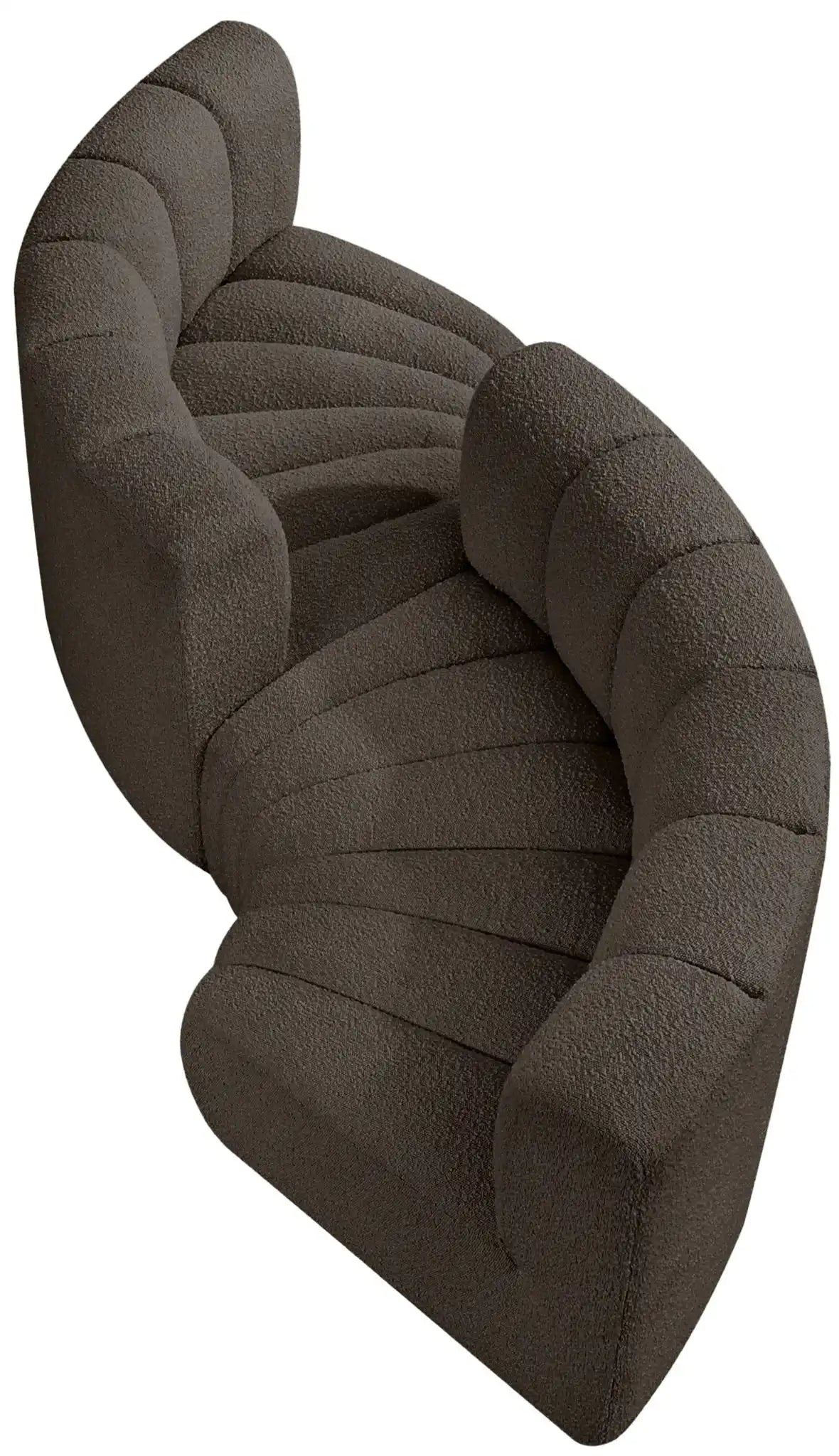 Arc - Boucle Fabric 4 Piece Curved Modular Sofa
