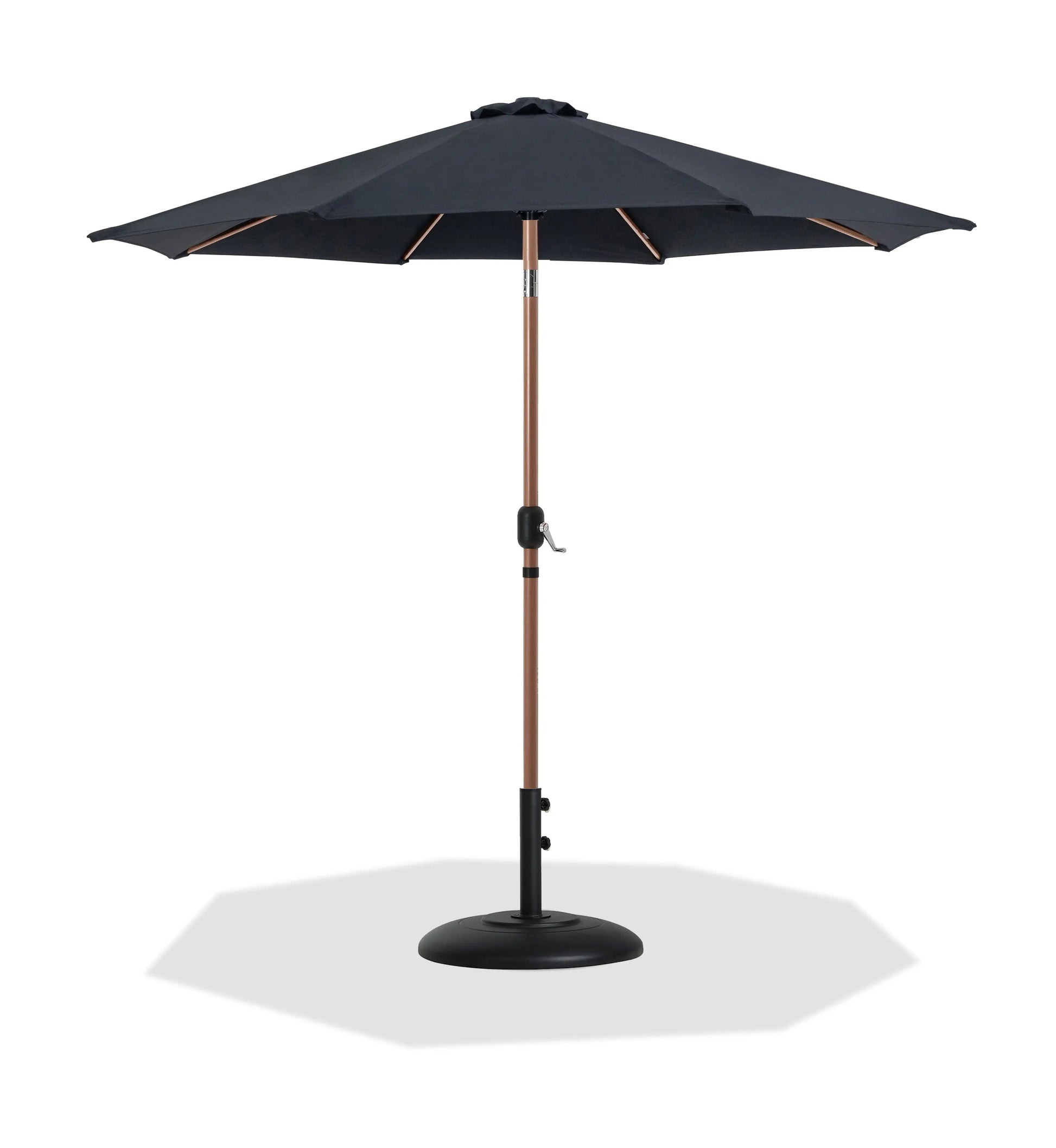 Fiji - Aluminum Patio Umbrella With Round Black And Teak Base - Best Buy Furniture