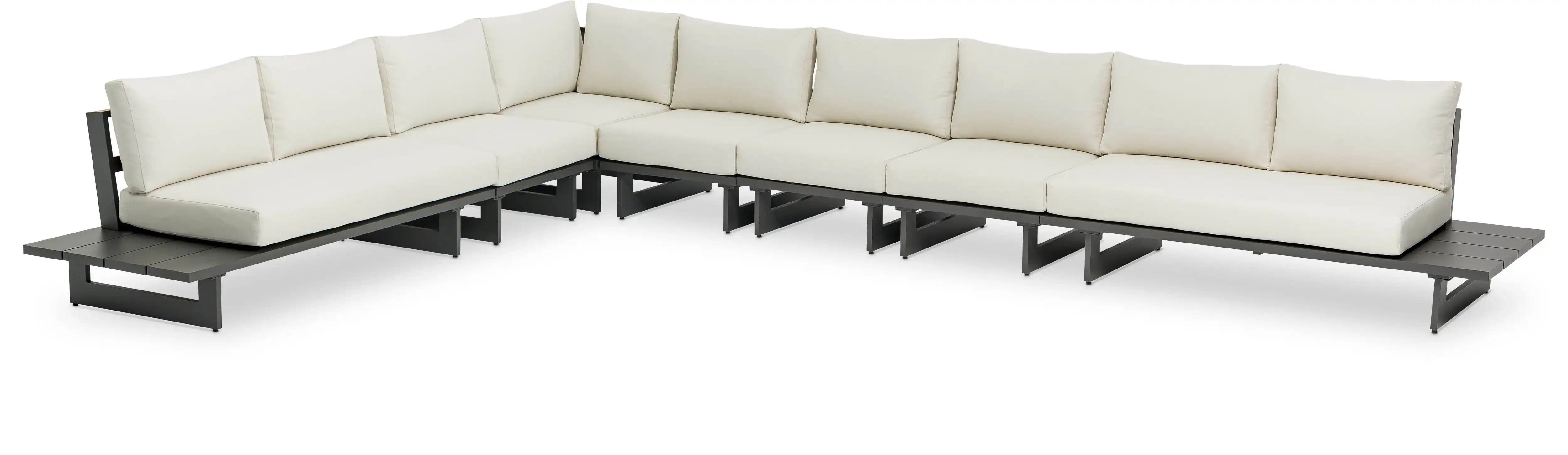 Maldives - 7 Piece Water Resistant Outdoor Patio Modular Sectional With Gray Base - Best Buy Furniture