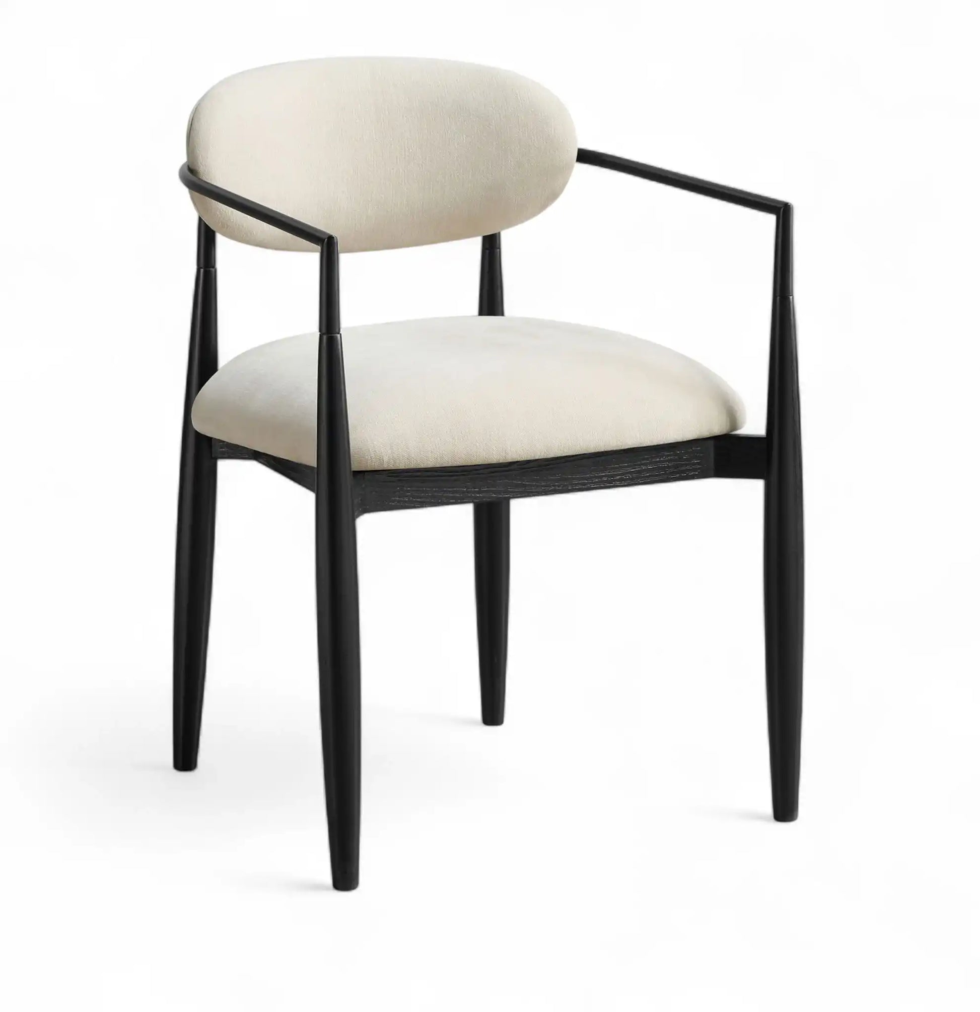 Riccio - Fabric Dining Arm Chair (Set of 2) - Black Frame - Best Buy Furniture