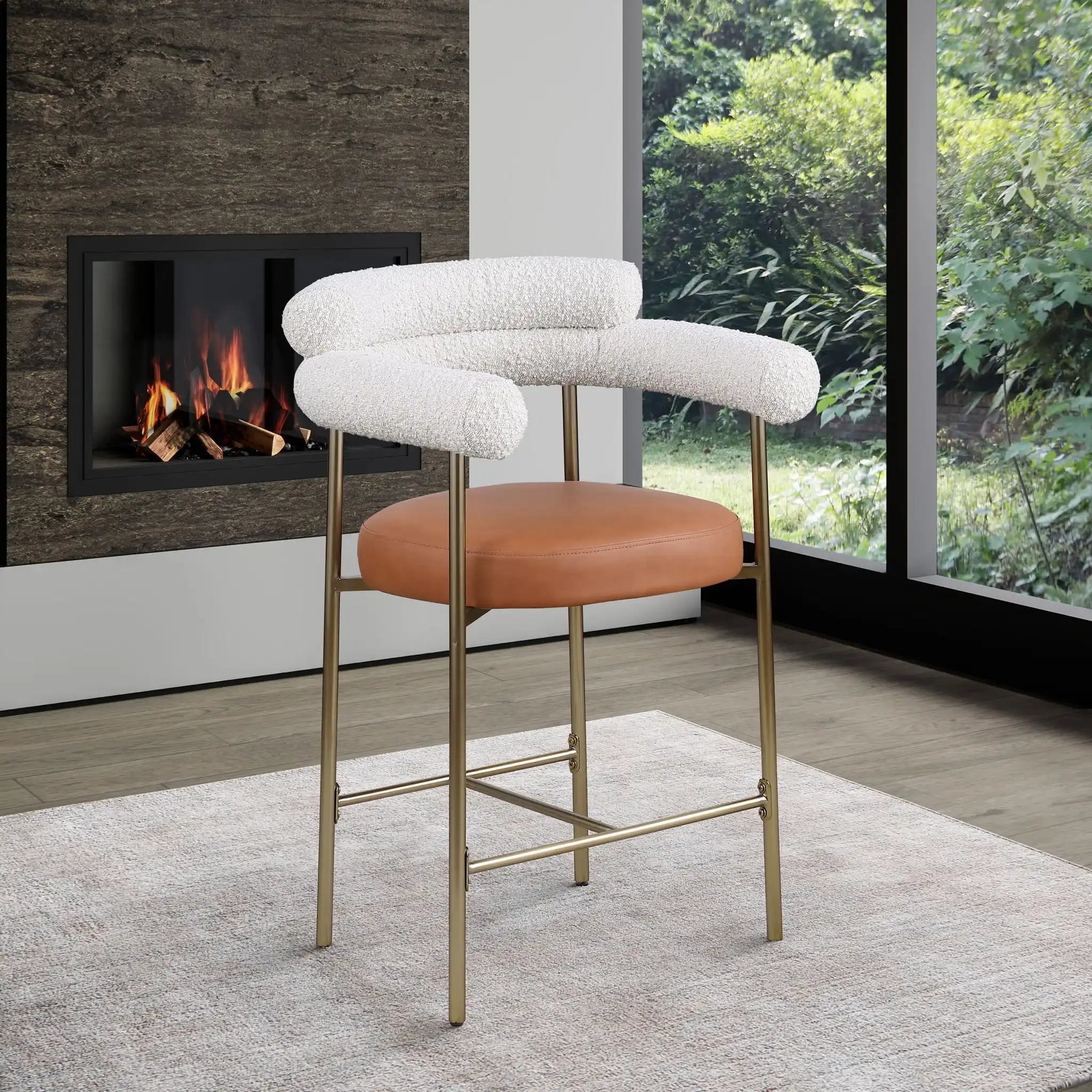 Blake - Counter Stool With Bronze Legs (Set of 2)