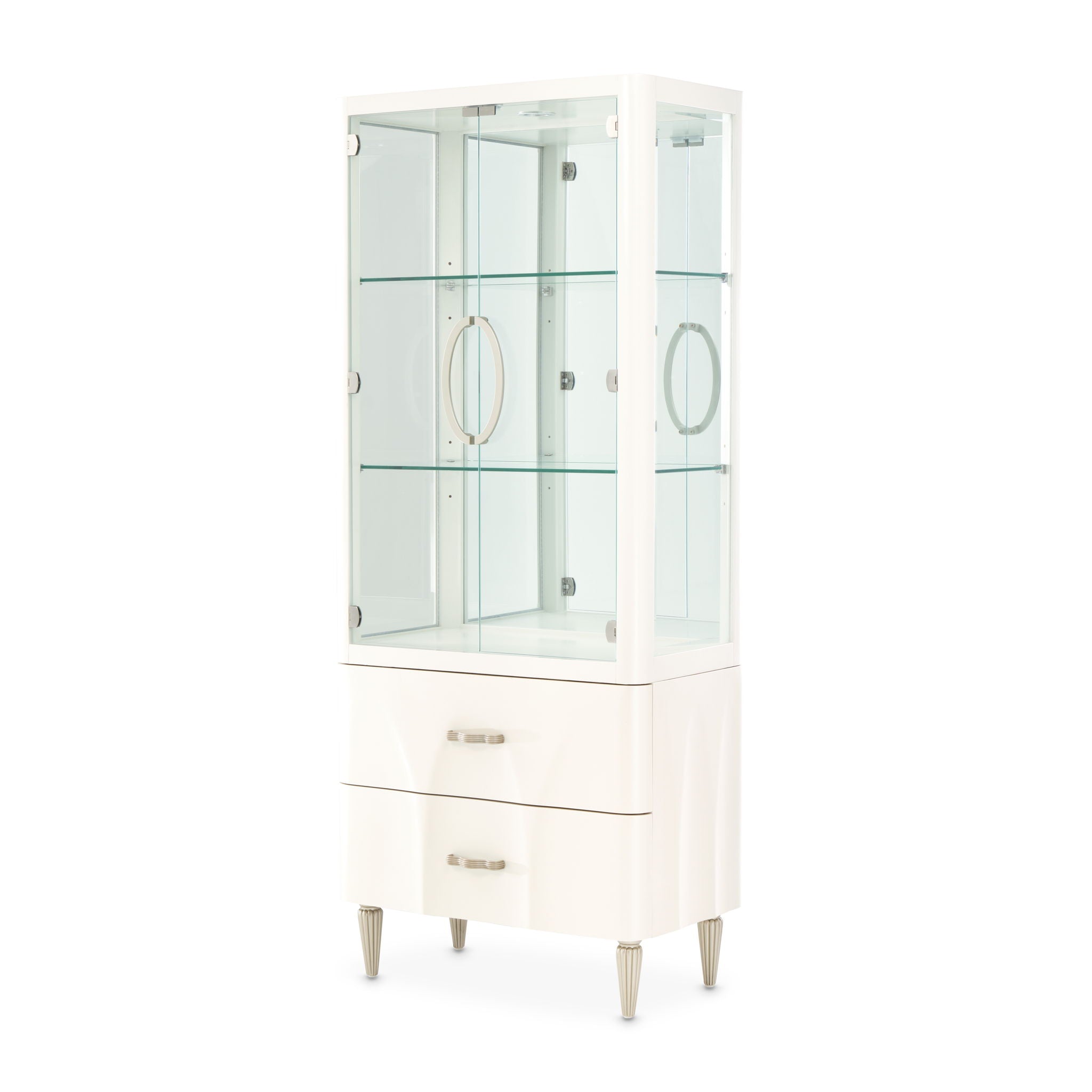 London Place - Display Cabinet - Creamy Pearl