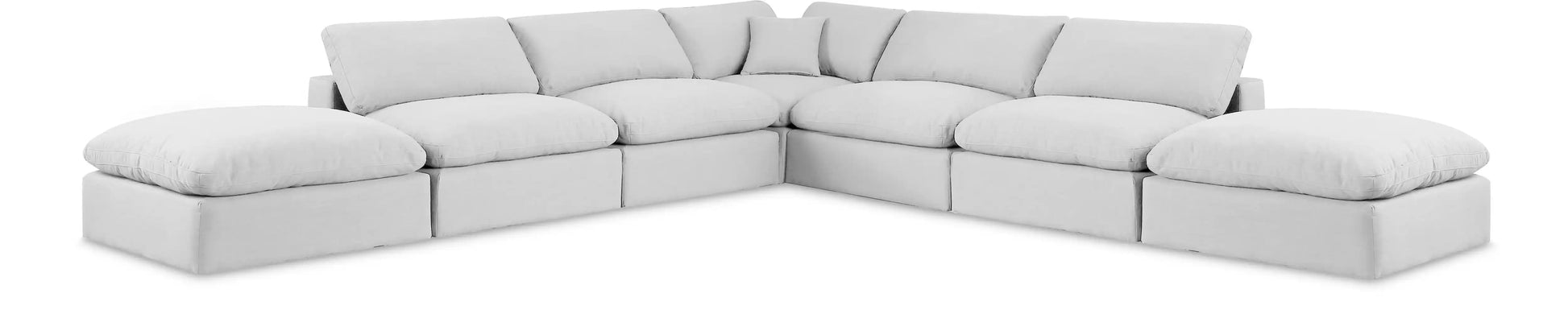 Comfy - 7 Piece Linen Modular Corner Sectional - Best Buy Furniture