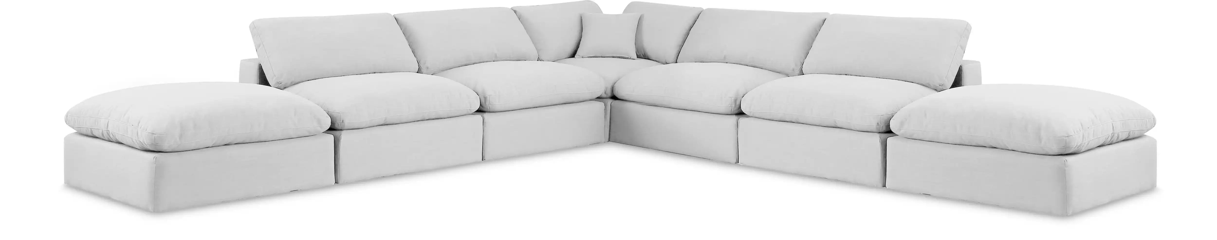 Comfy - 7 Piece Linen Modular Corner Sectional - Best Buy Furniture
