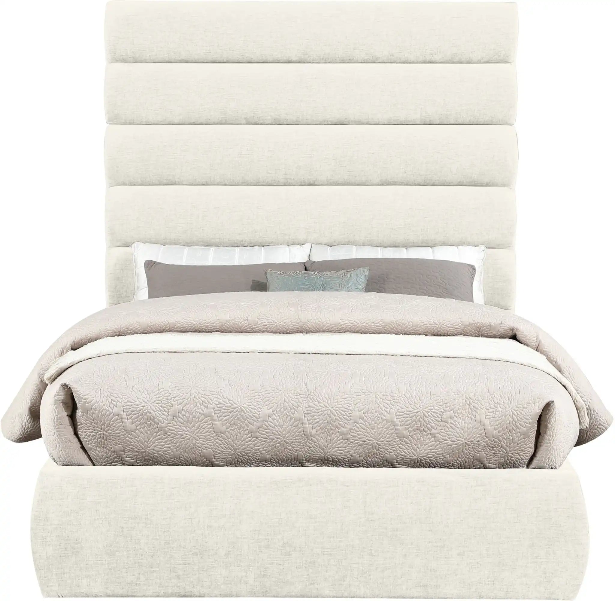 Adam - Chenille Fabric Bed With 70.5" Headboard
