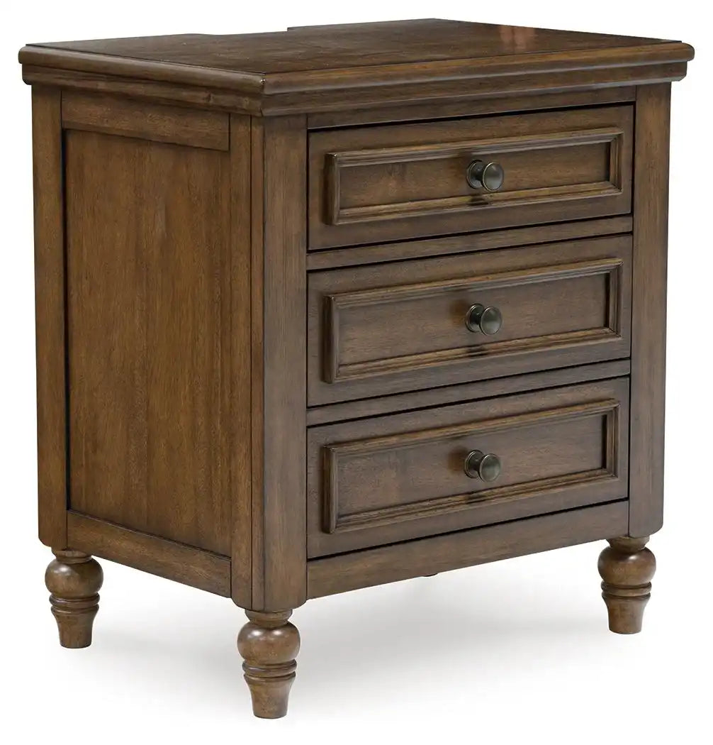 Sturlayne - Three Drawer Night Stand - Brown - Best Buy Furniture