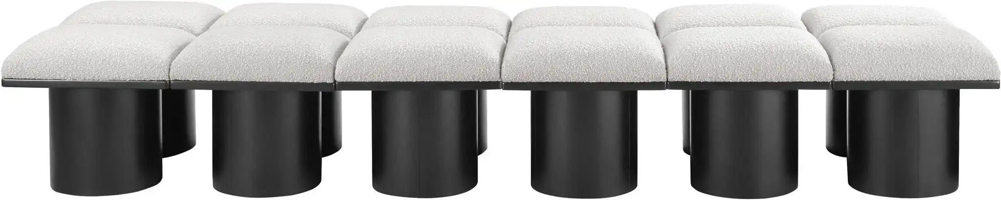 Pavilion - 12 Piece Modular Bench With Black Base