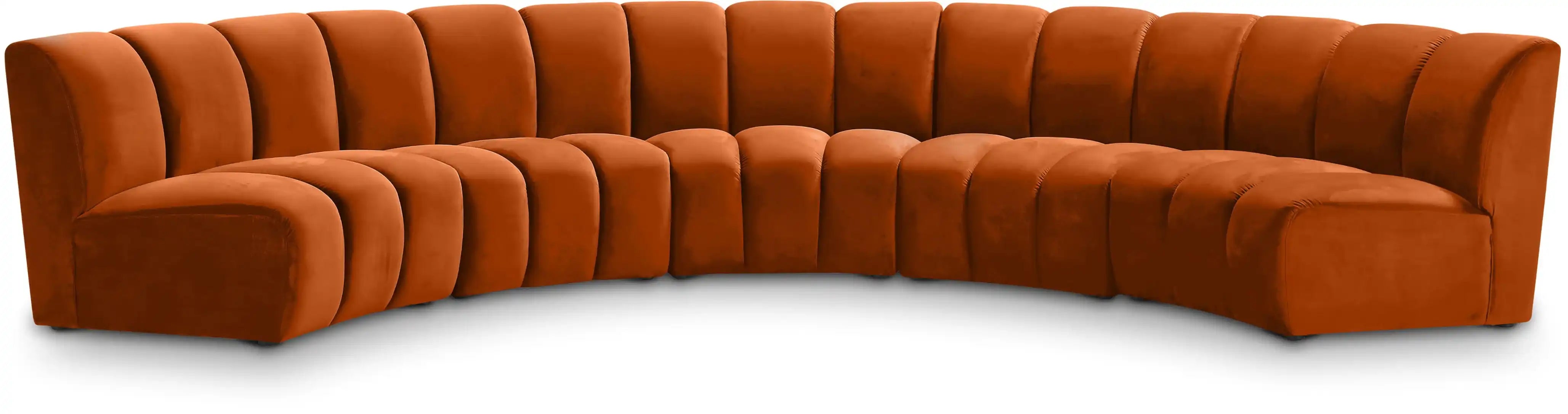 Infinity - 5 Piece Velvet Modular Sectional - Best Buy Furniture