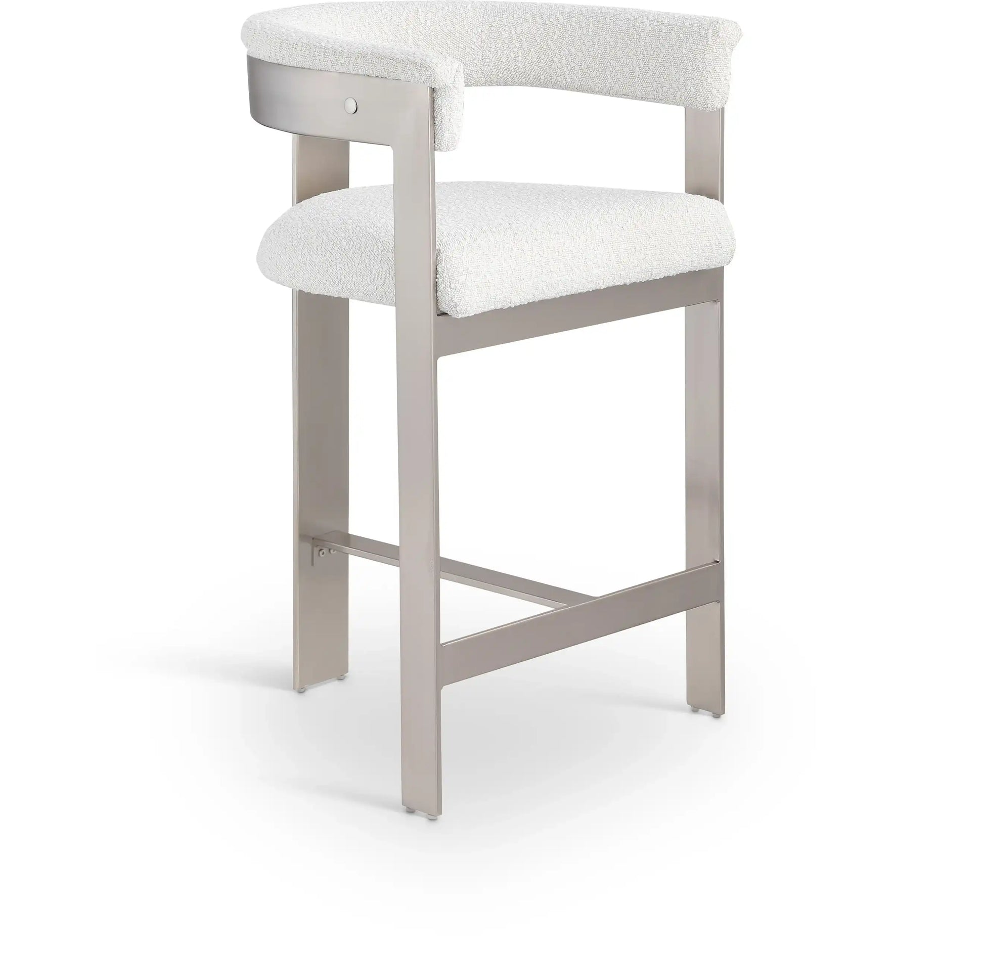 Romeo - Boucle Counter Stool With Silver Base (Set of 2) - Best Buy Furniture