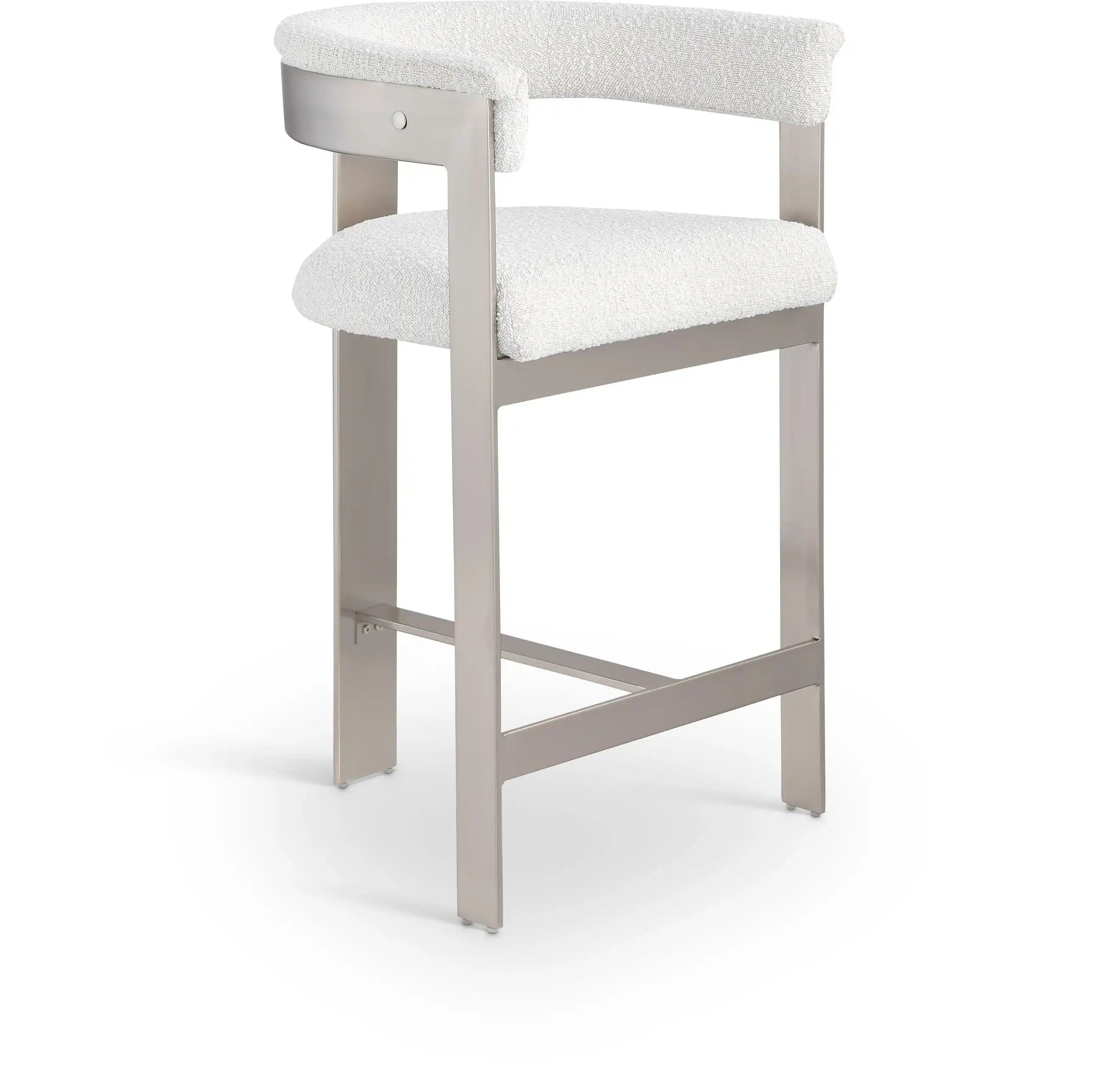 Romeo - Boucle Counter Stool With Silver Base (Set of 2) - Best Buy Furniture
