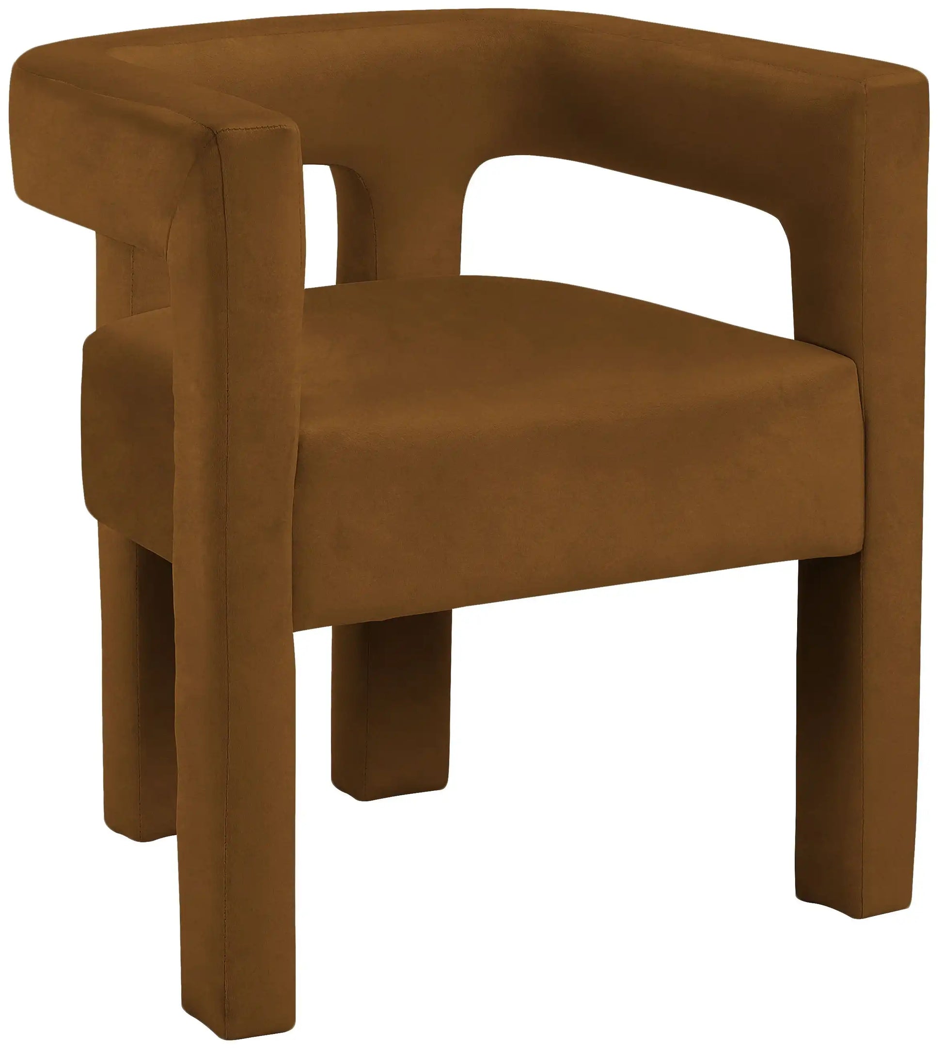 Athena - Velvet Dining Chair - Saddle - Best Buy Furniture