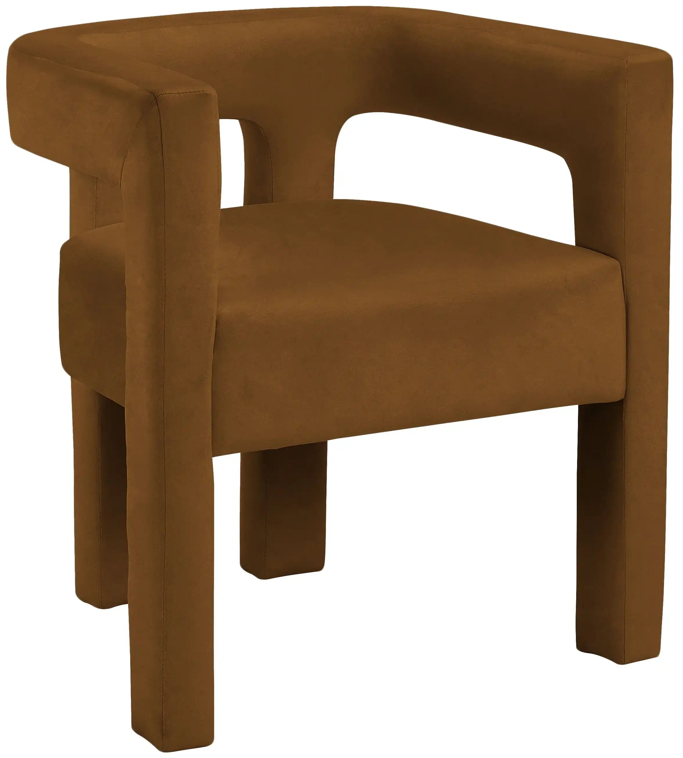 Athena - Velvet Dining Chair - Saddle - Best Buy Furniture
