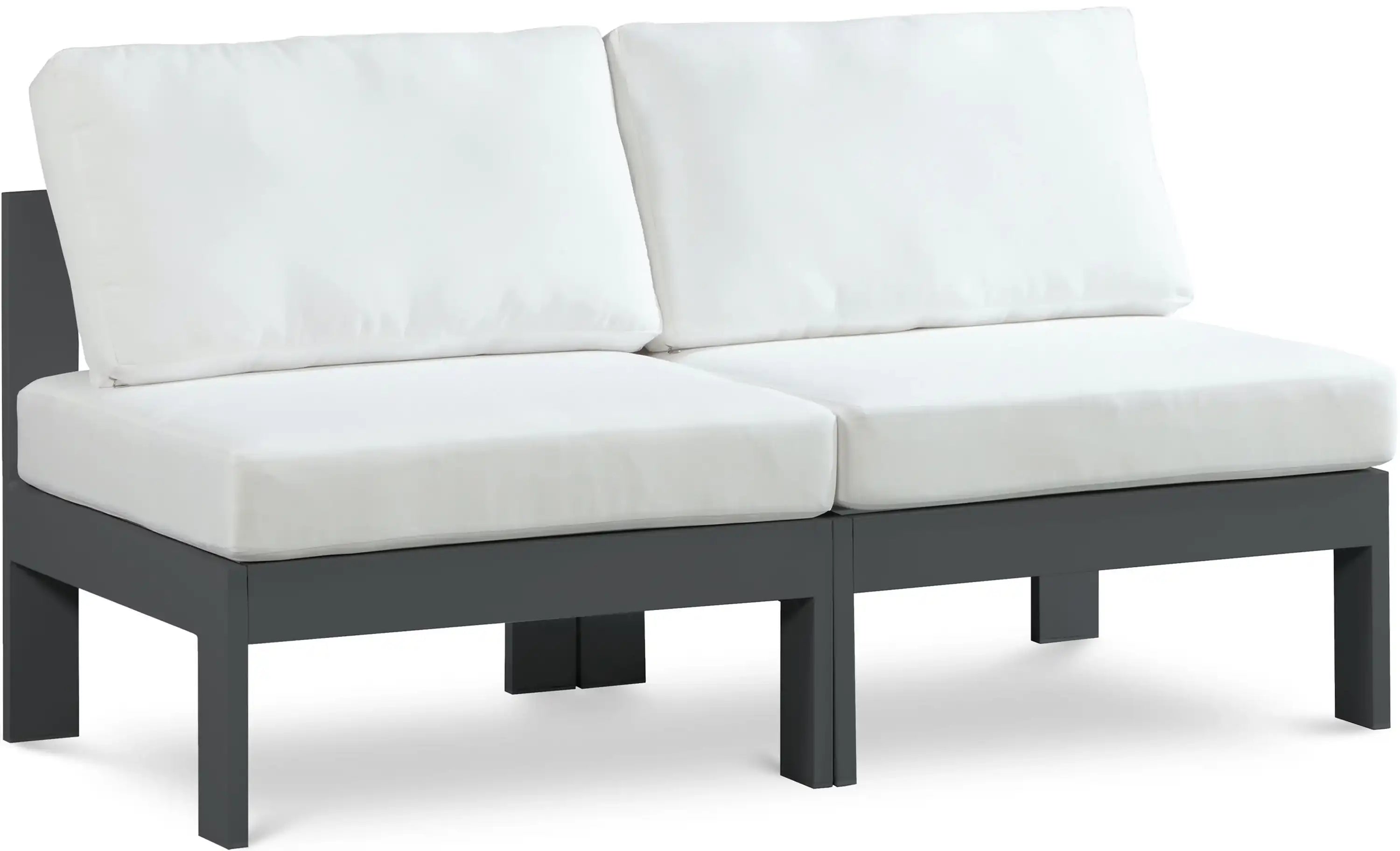 Nizuc - Outdoor Patio 2 Seat Armless Modular Sofa With Gray Frame - Best Buy Furniture