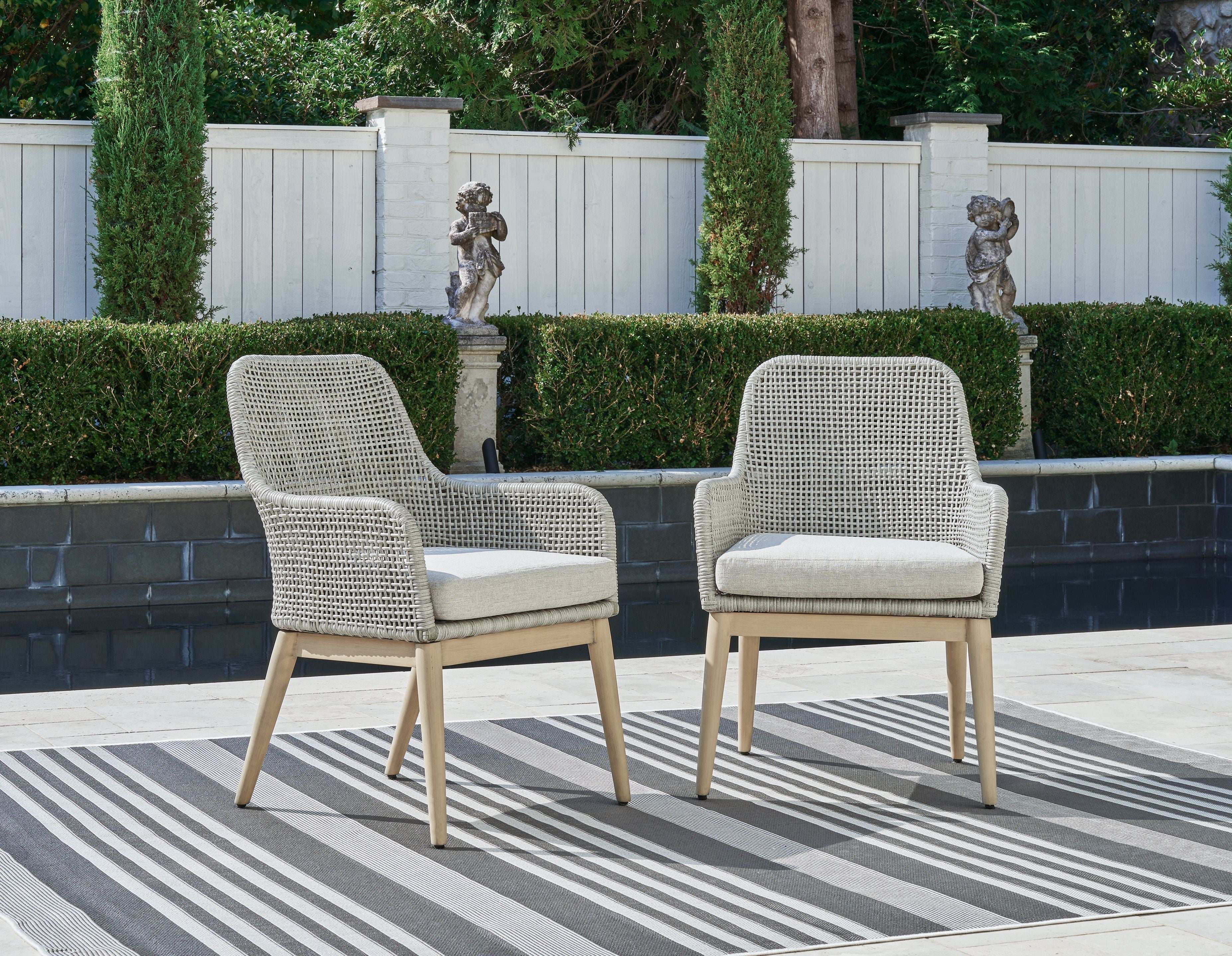 Seton Creek - Arm Chair With Cushion (Set of 2) - Gray - Best Buy Furniture