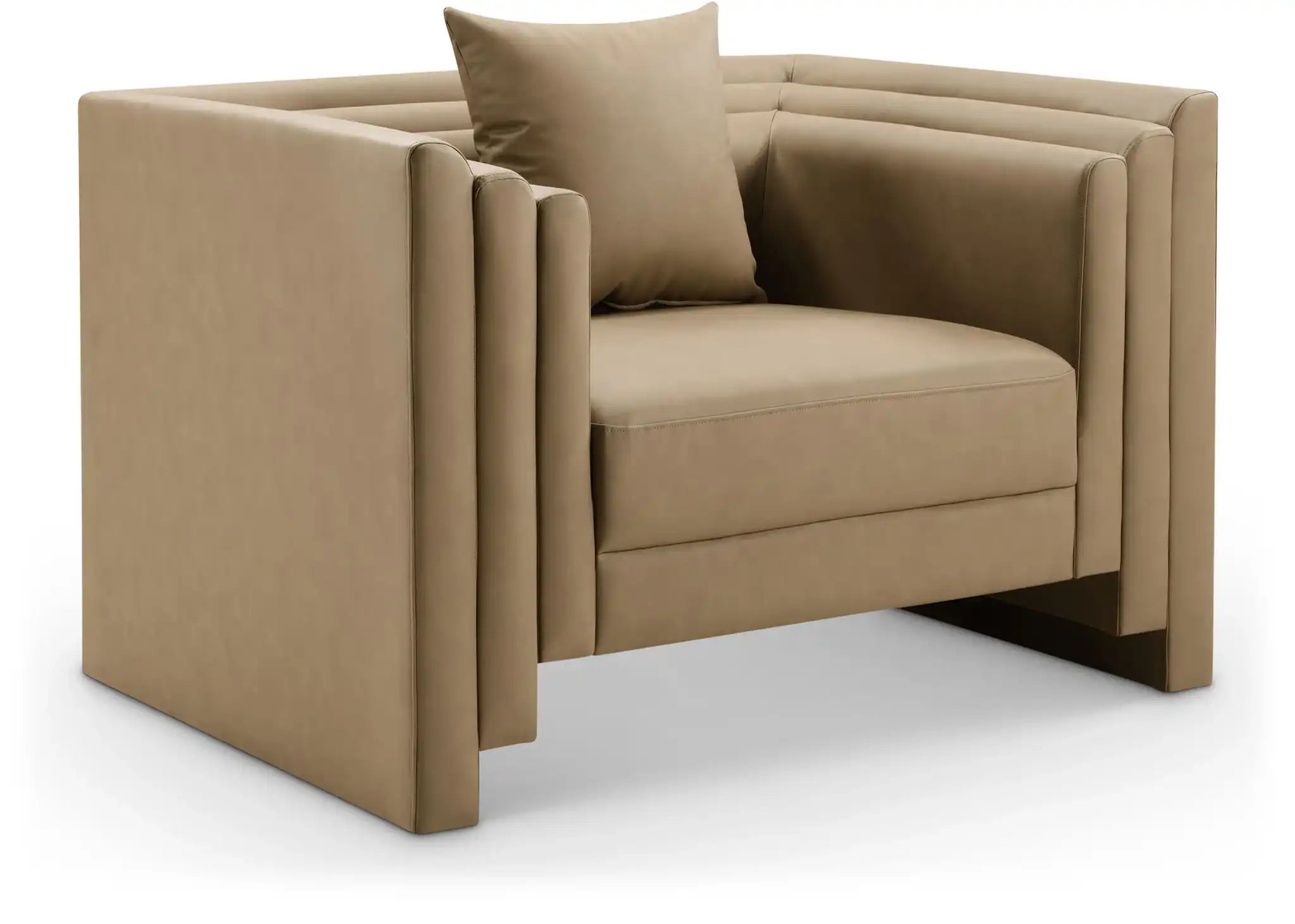Everett - Vegan Leather Upholstered Chair - Tan - Best Buy Furniture