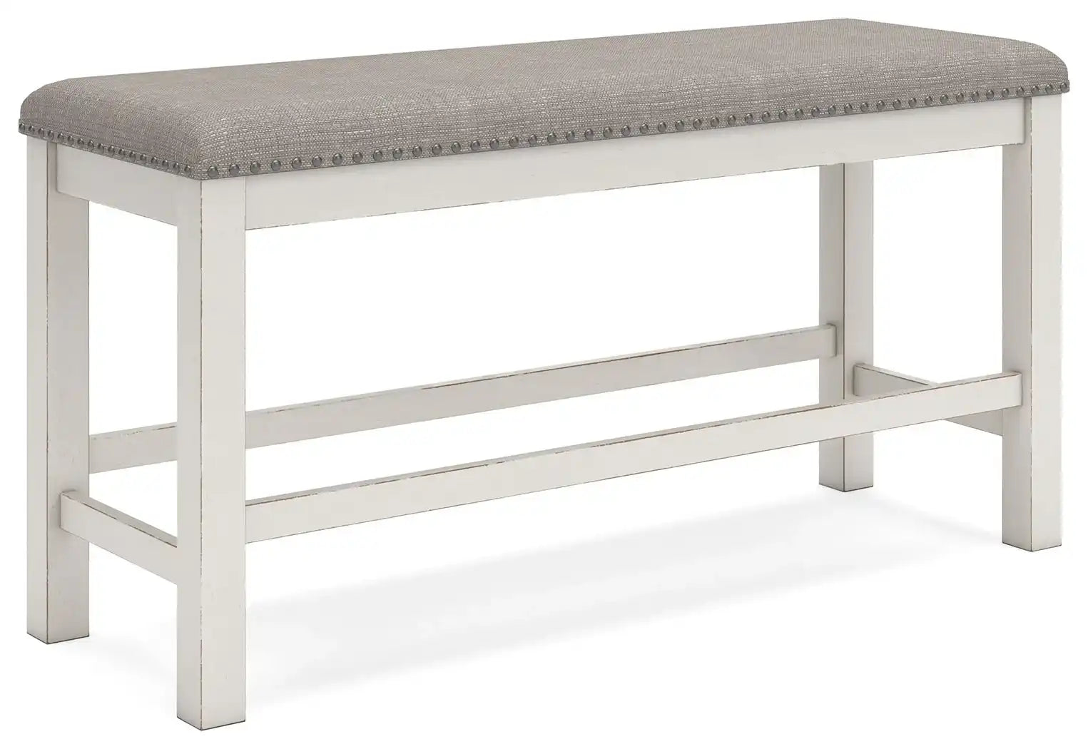 Robbinsdale - Dbl Counter Height Upholstered Dining Bench - Antique White - Best Buy Furniture
