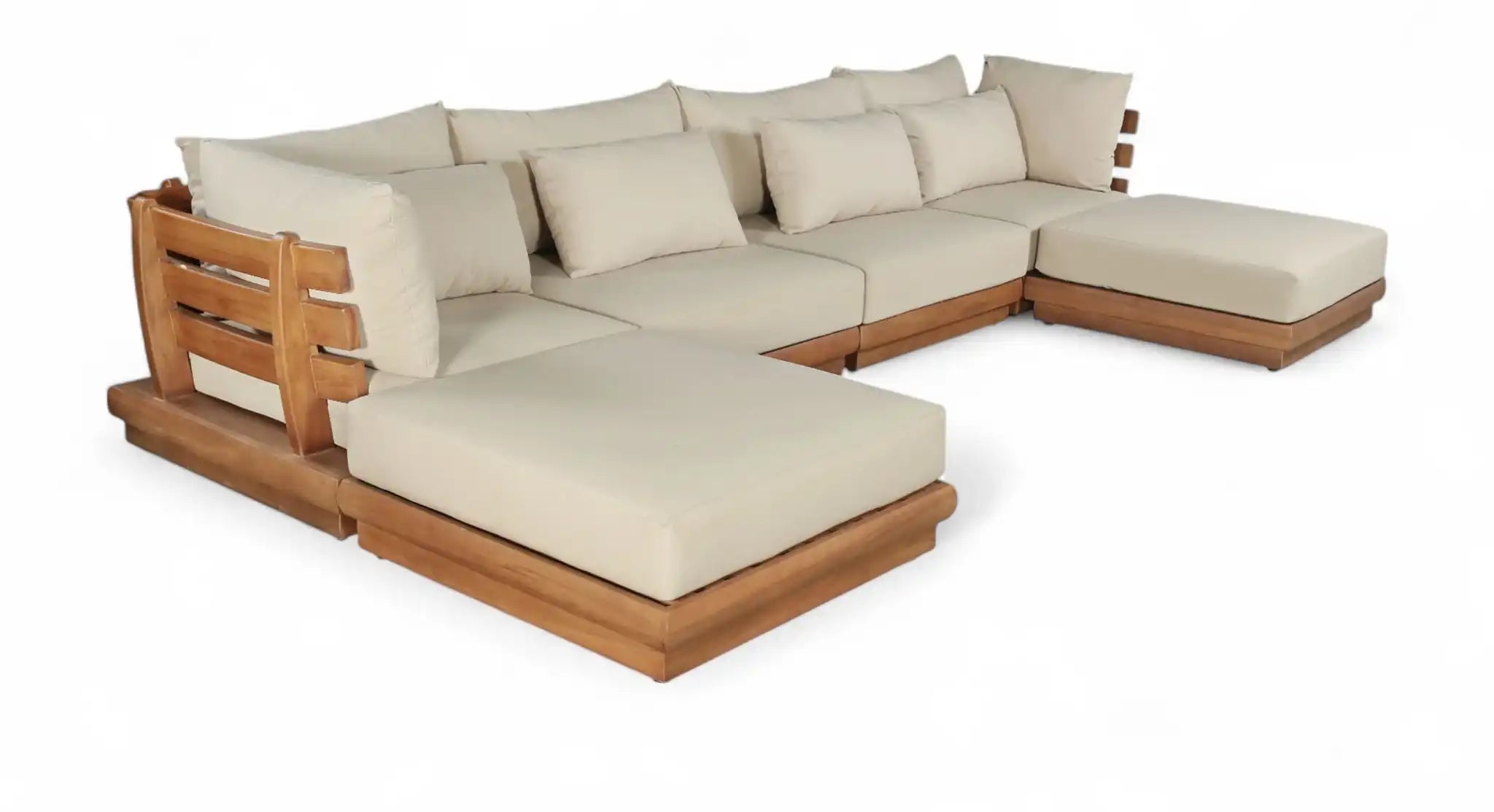Mirella - 6 Piece Water Resistant Fabric Upholstered Outdoor Patio Modular Sectional - Best Buy Furniture