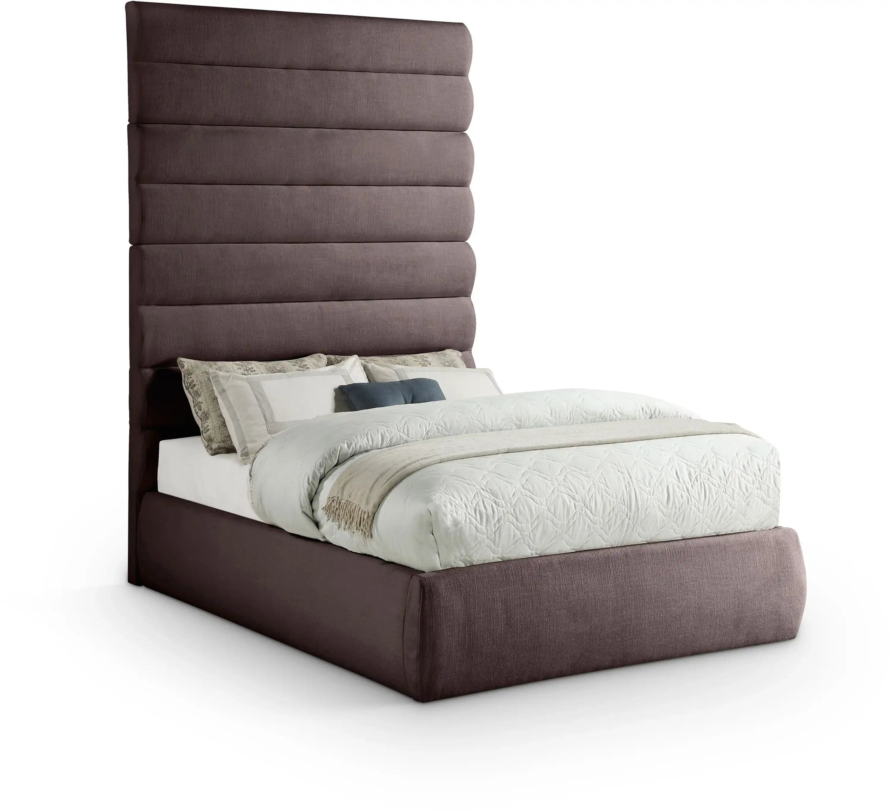 Adam - Linen Fabric Bed With 89" Headboard - Best Buy Furniture